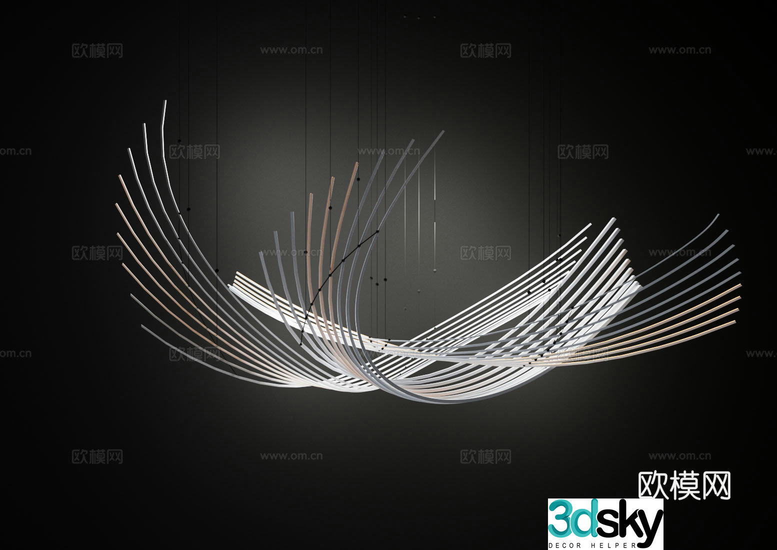 Modern chandelier 3d model