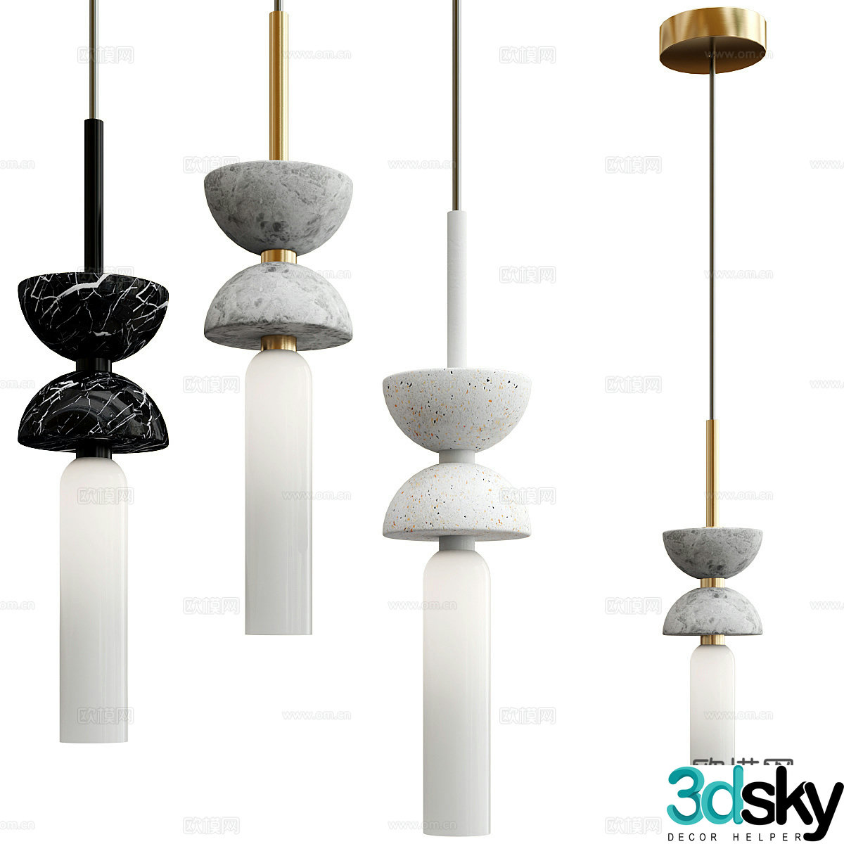 New Chinese style light luxury Kyoto decorative chandelier 3d model