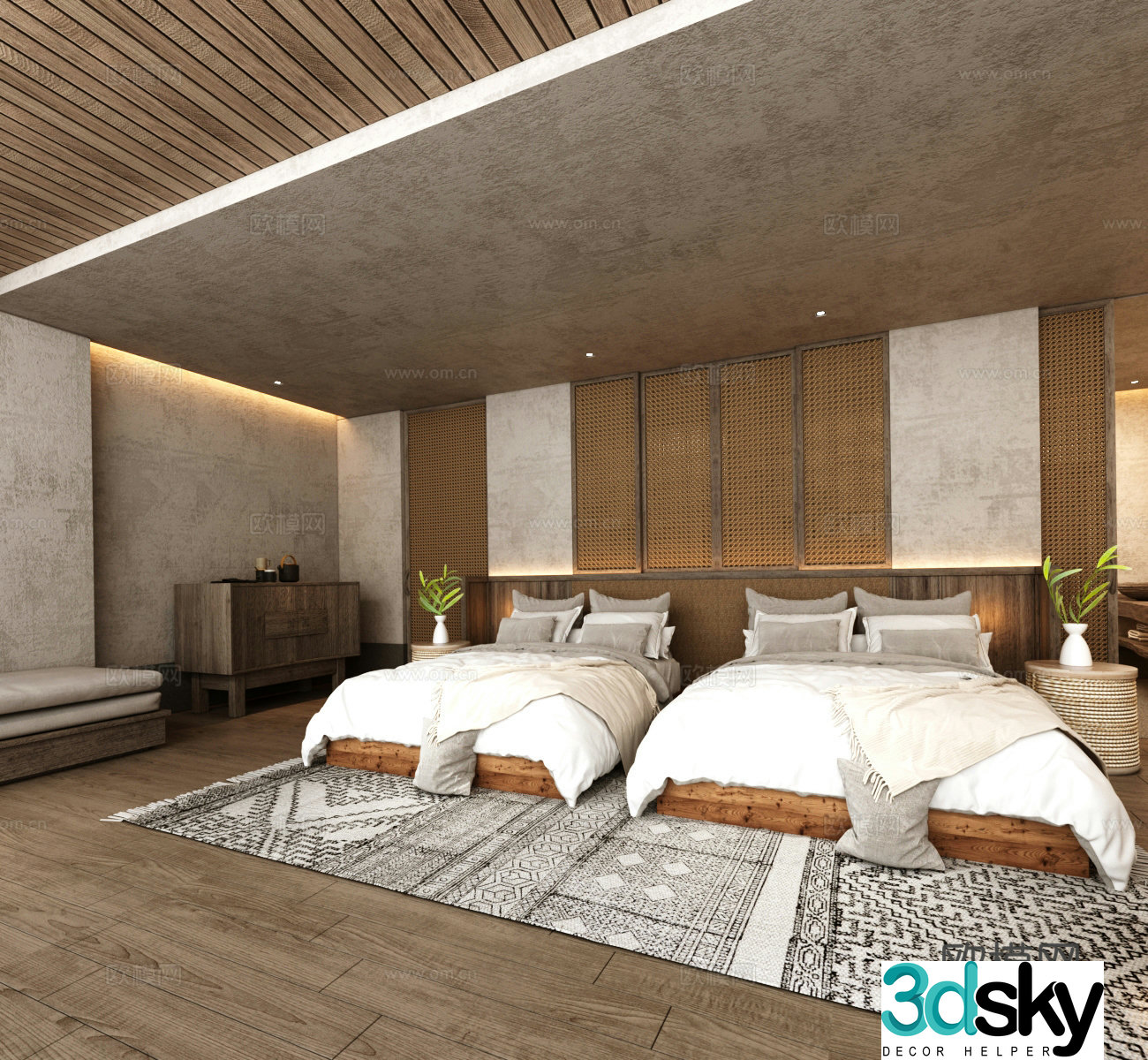 Logwood Wind Hotel Room B&B Suite 3D Model