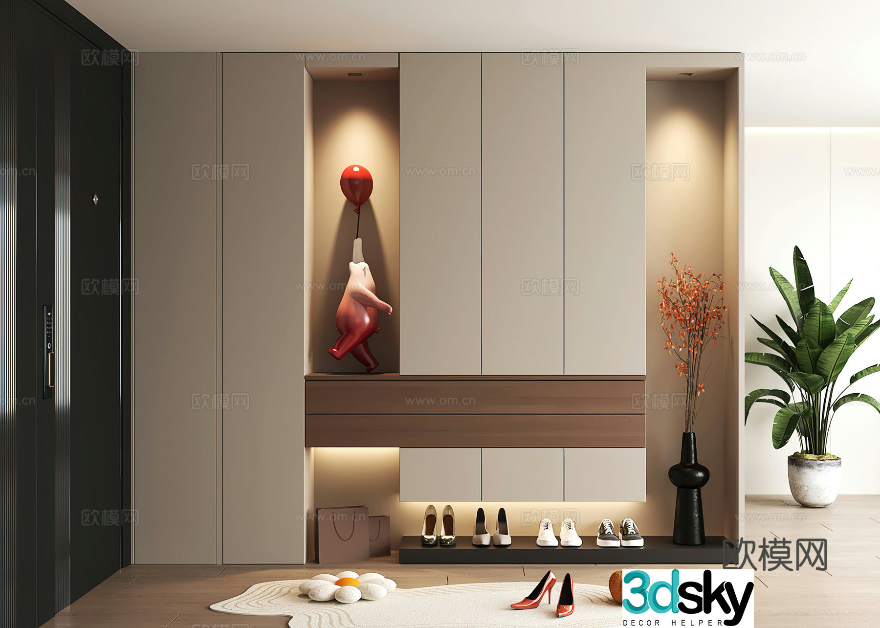 Shoe cabinet design shoe cabinet partition shoe cabinet porch shoe cabinet shoe cabinet rendering 3D model
