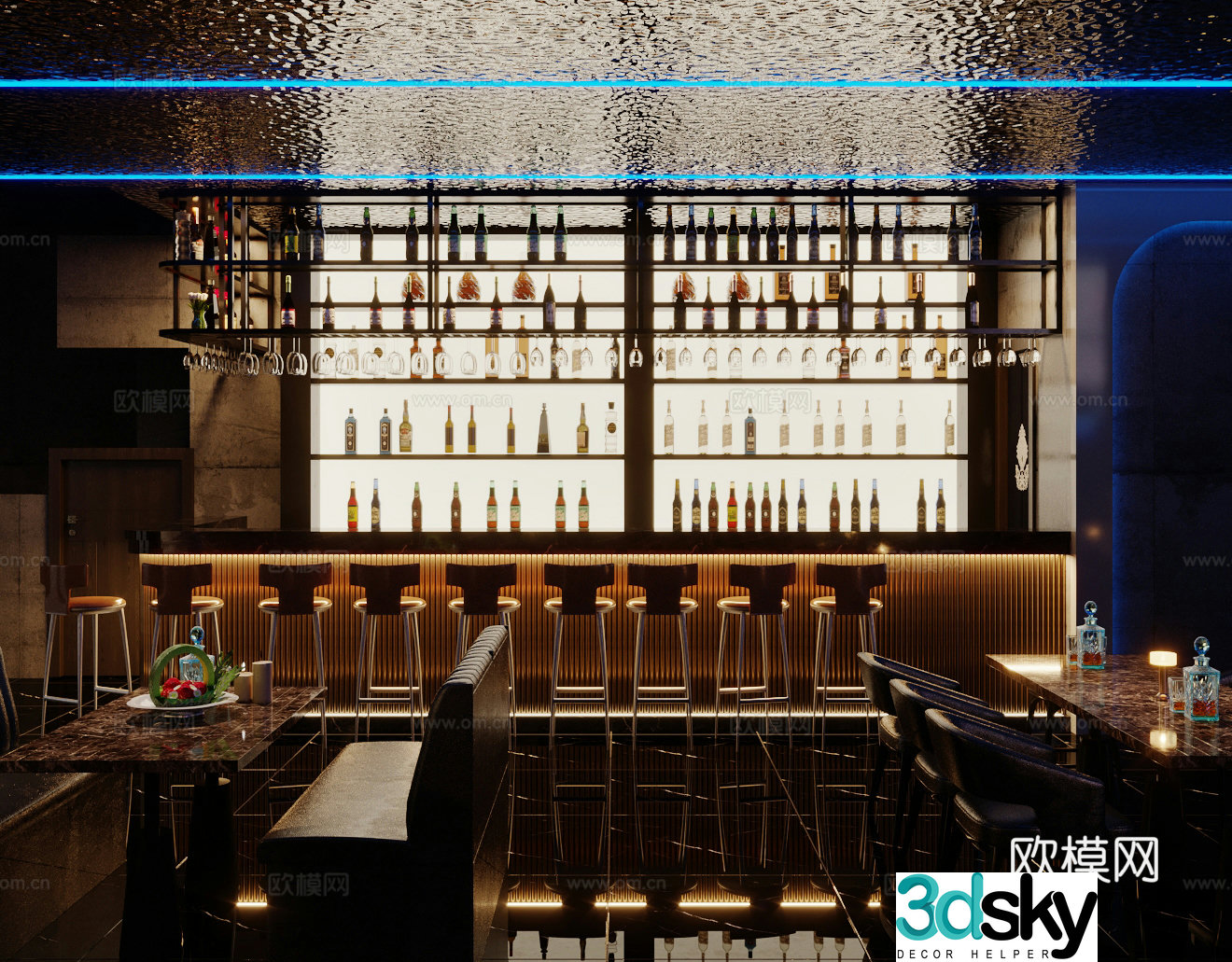Modern bar 3d model