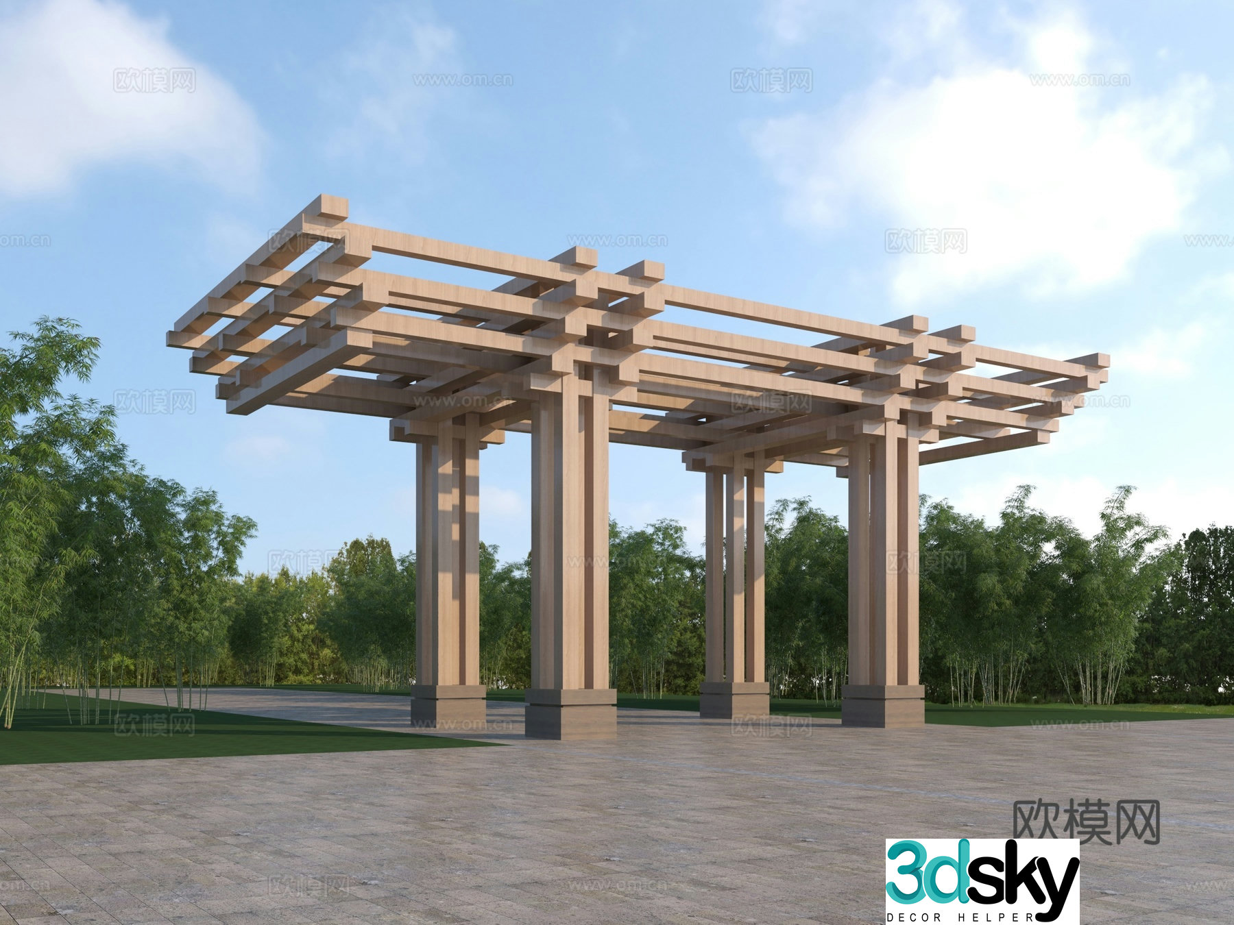 Modern entrance door 3d model