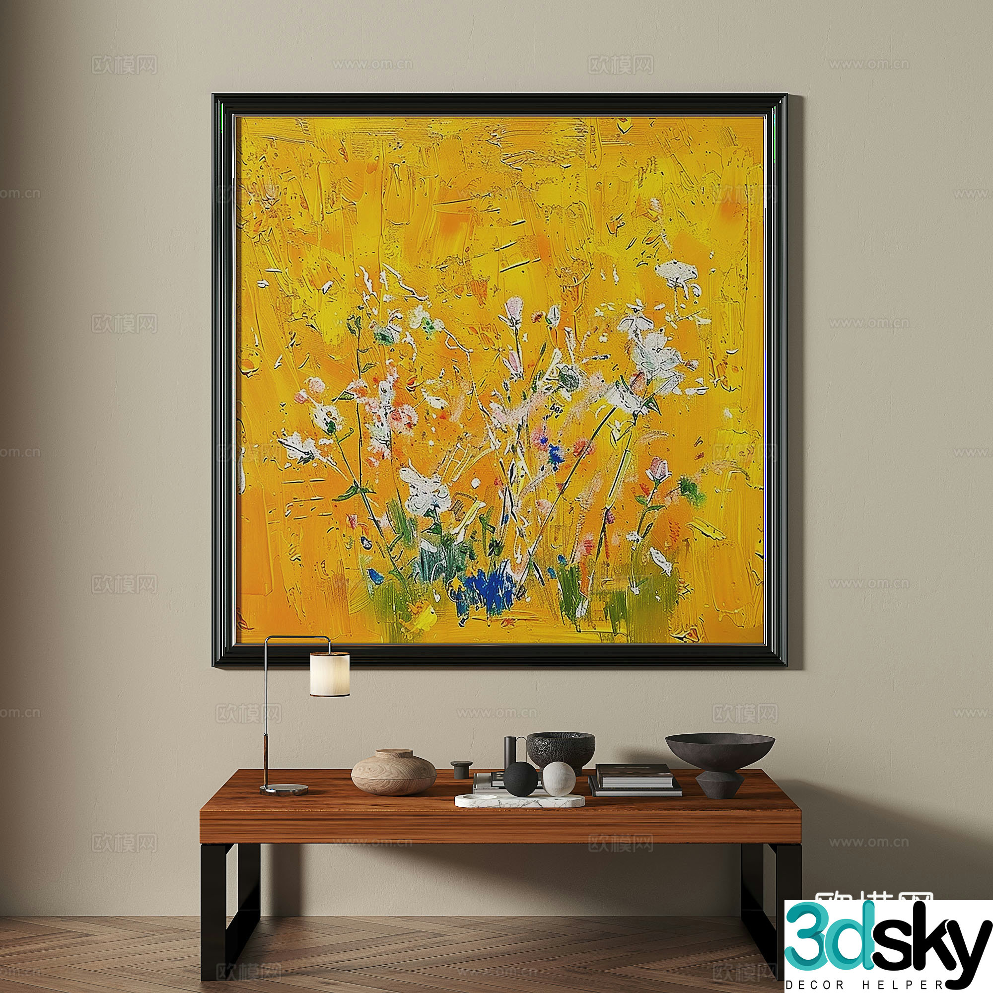 Modern medieval retro decorative painting 3d model