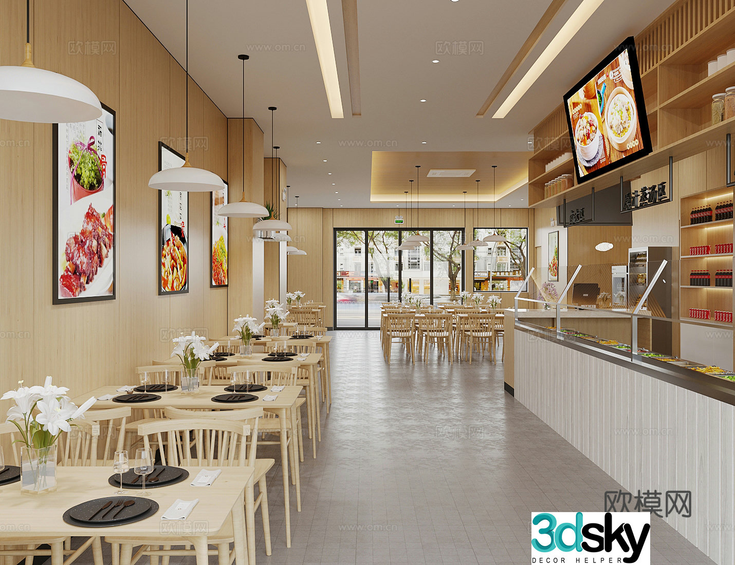 Modern tea restaurant 3d model