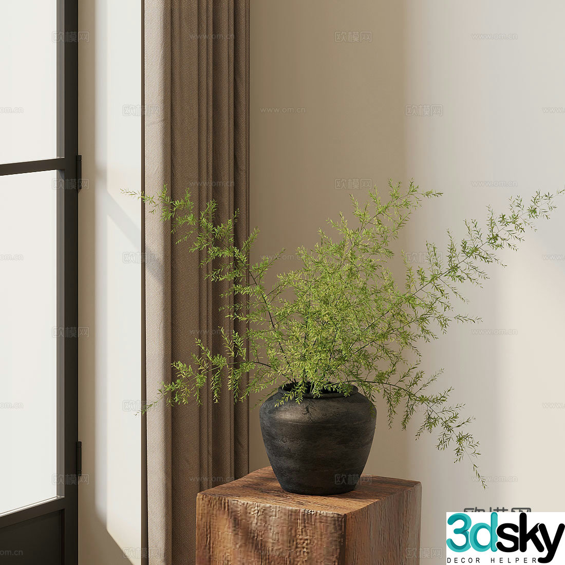 Green plant potted plant flower potted plant 3D model