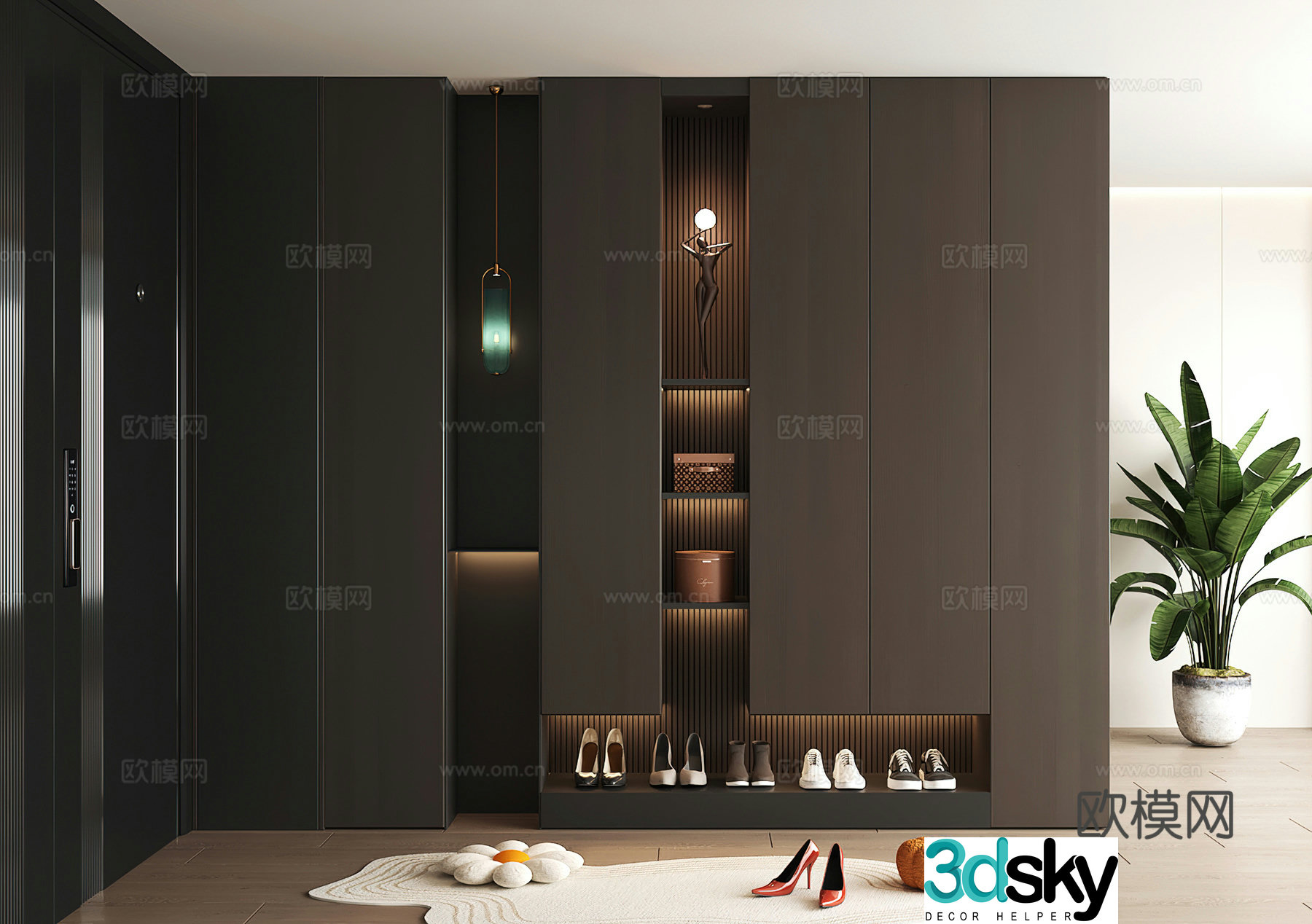 Shoe cabinet design shoe cabinet partition shoe cabinet porch shoe cabinet shoe cabinet rendering 3D model