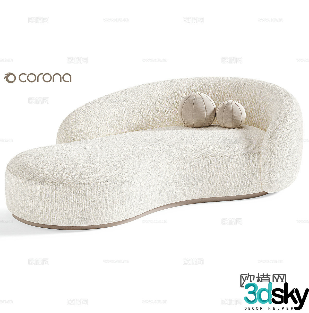 Creamy sofa special shape sofa creamy white sofa creamy sofa lamb velvet sofa sheep 3d model