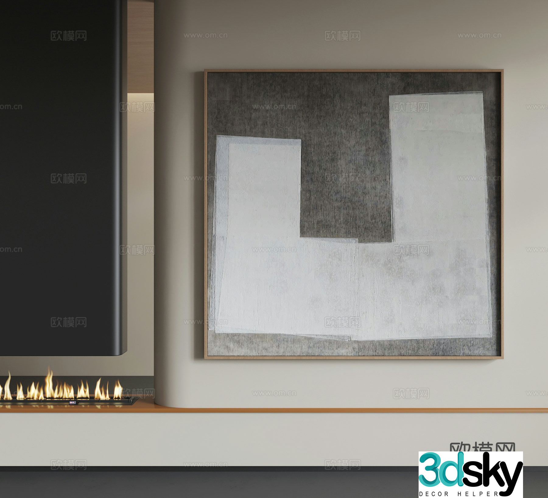 Modern abstract hanging paintings Modern minimalist hanging paintings Modern Italian hanging paintings 3D model