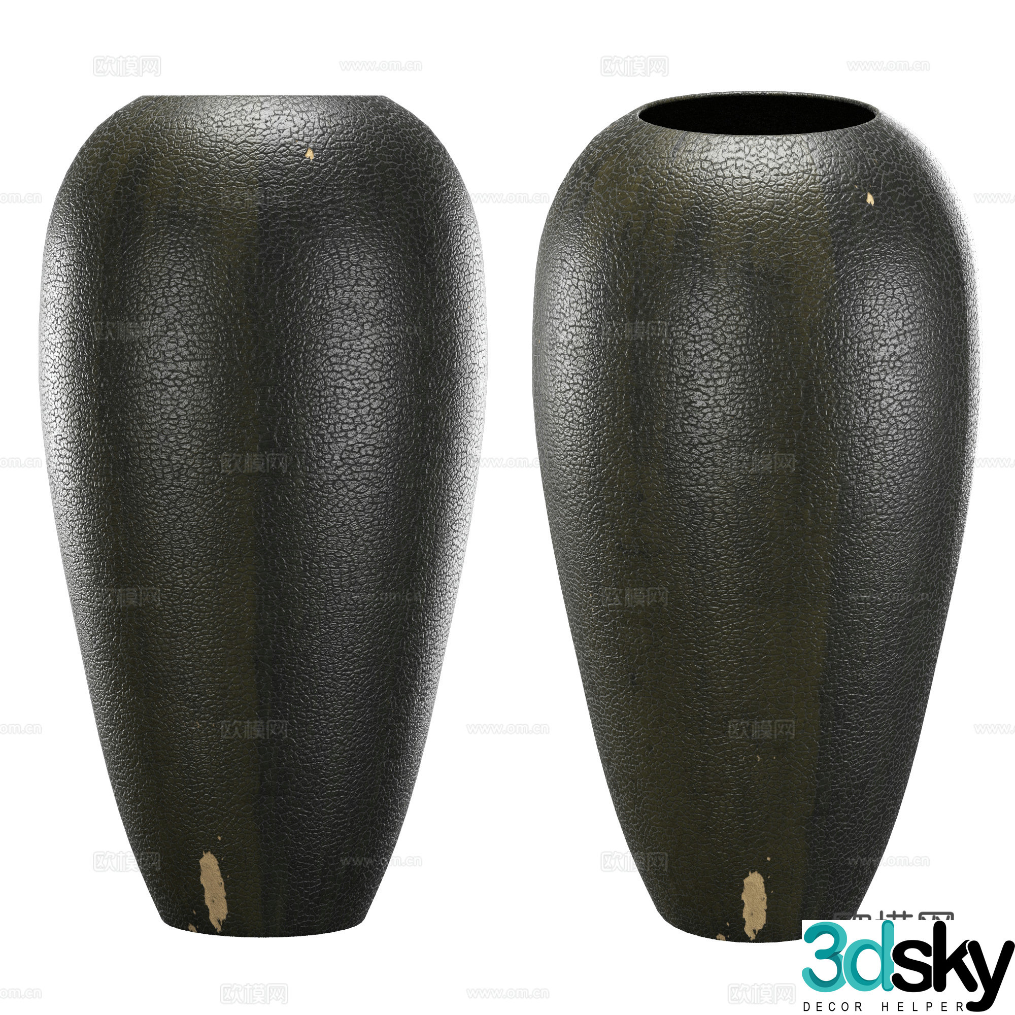 New Chinese style Wasabi pot vase 3D model