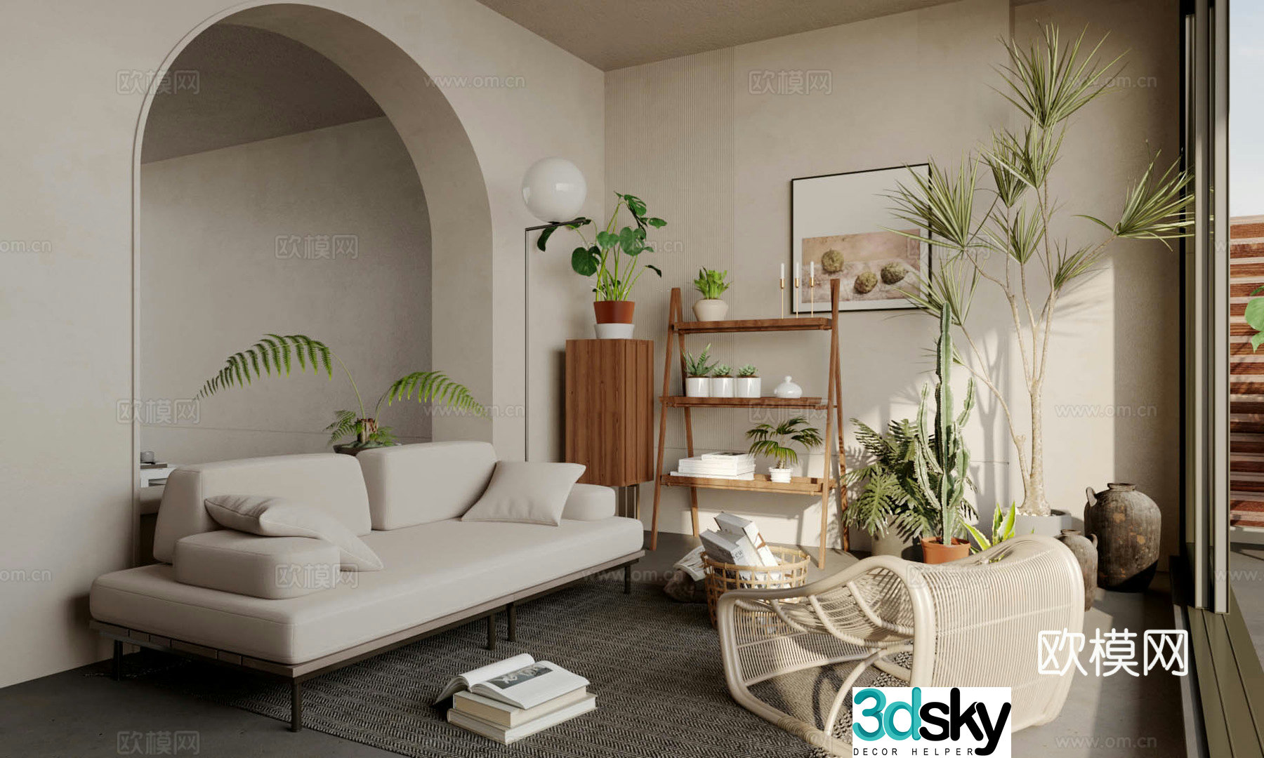 Modern balcony Leisure balcony Garden balcony Outdoor leisure chair Plants and flowers Indoor landscape 3D model
