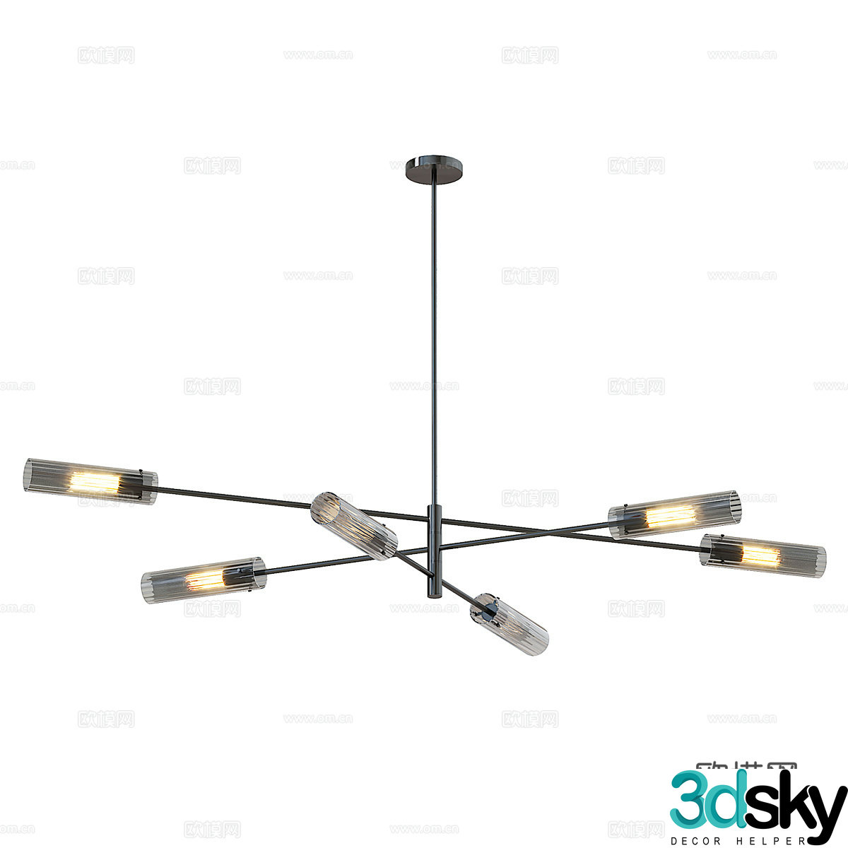 Modern Italian minimalist RADIANT chandelier 3d model