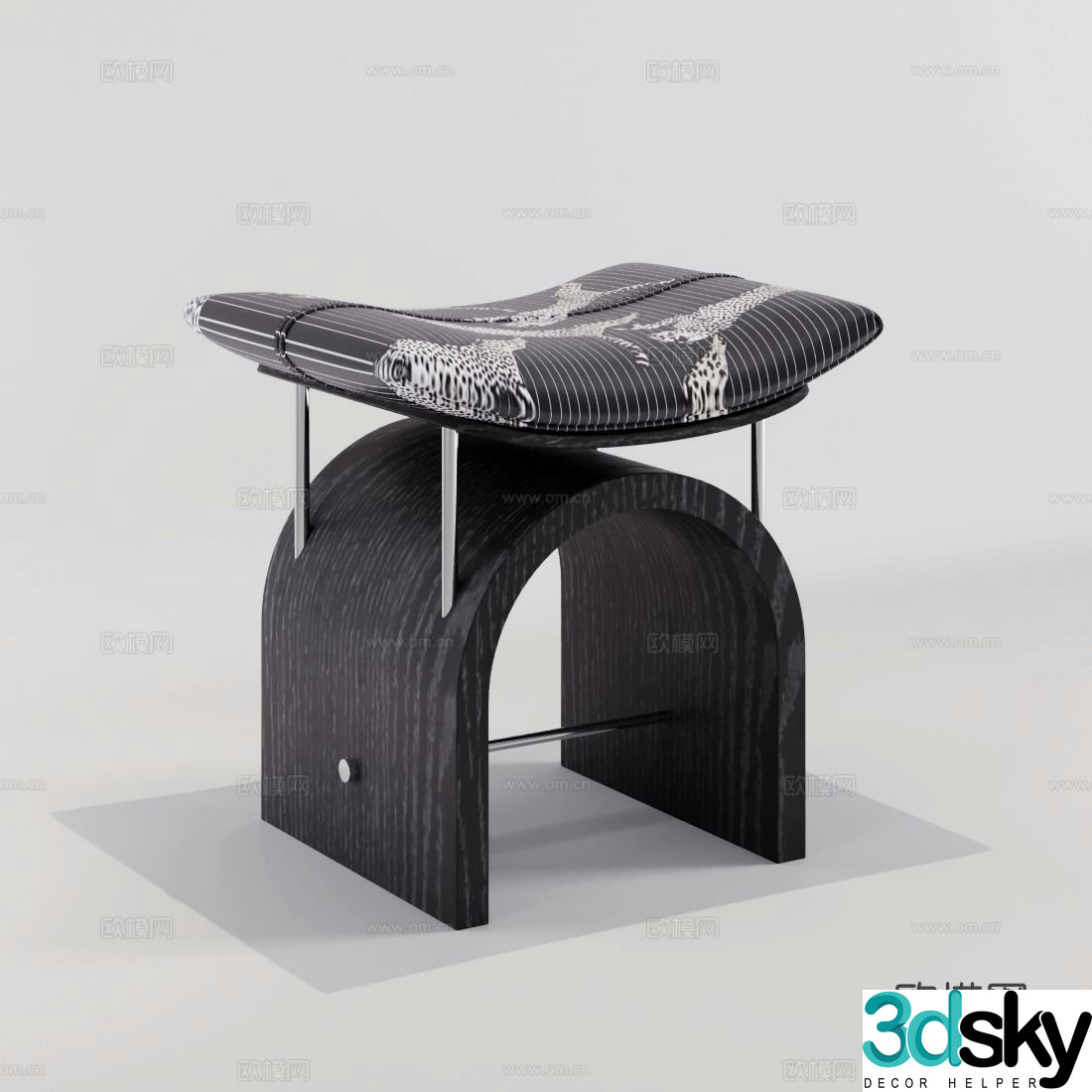 Middle-aged shoe changing stool stool casual stool dressing stool 3d model