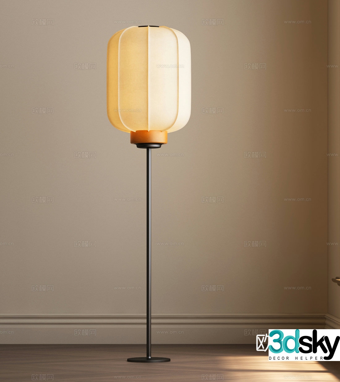 New Chinese style floor lamp Song’s aesthetic floor lamp Zen floor lamp 3D model