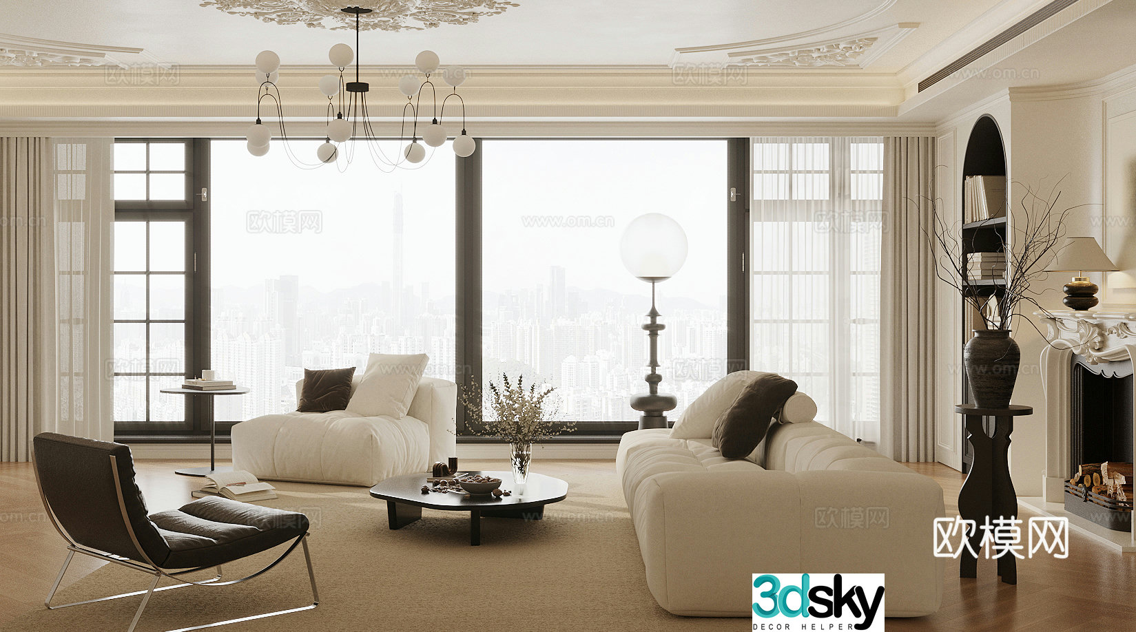 French living room 3d model