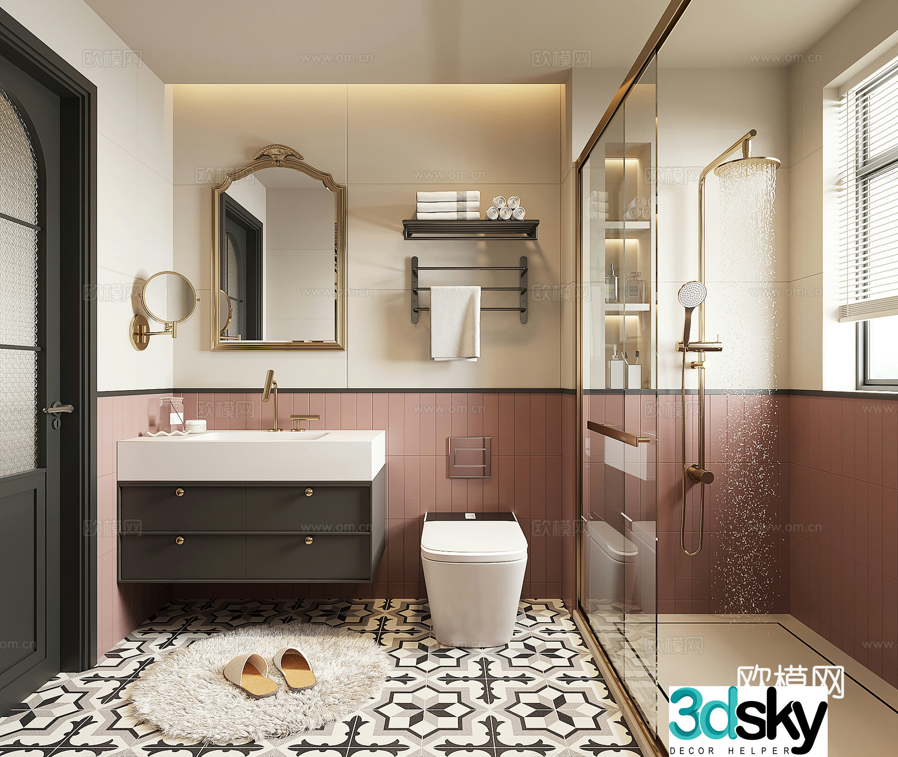 Modern French bathroom 3d model