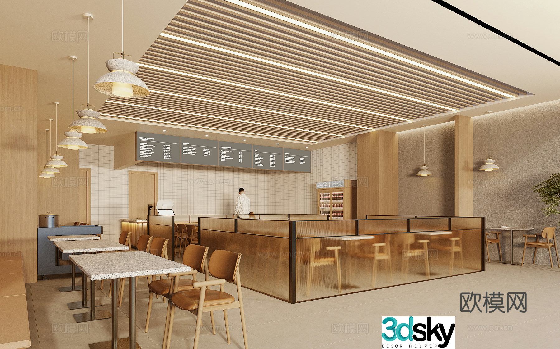 Modern tea restaurant 3d model