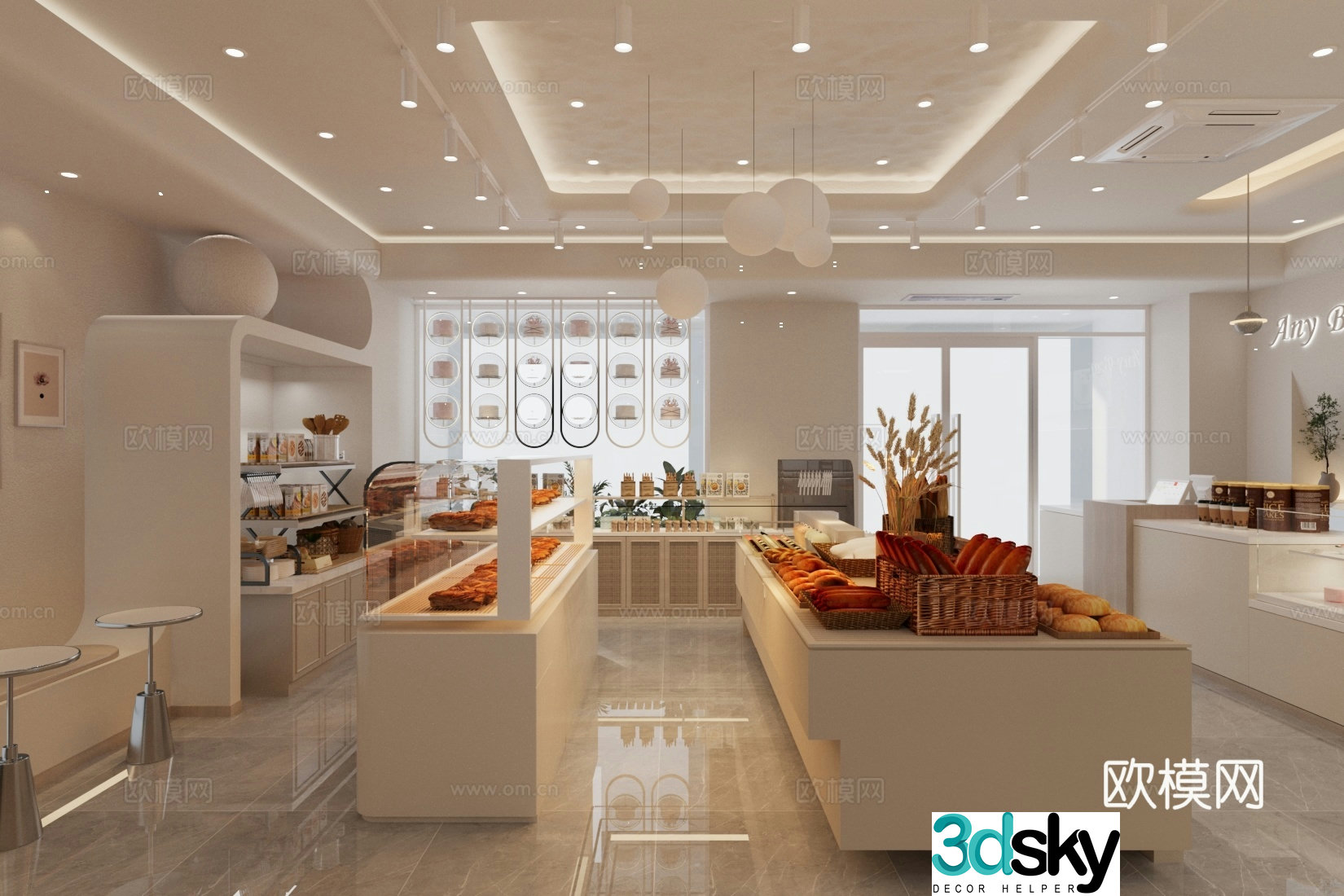 Modern dessert bakery 3d model