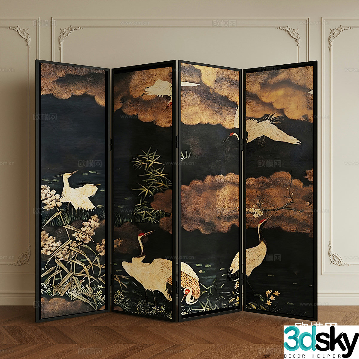 Medium-old screen movable screen foldable screen 3D model