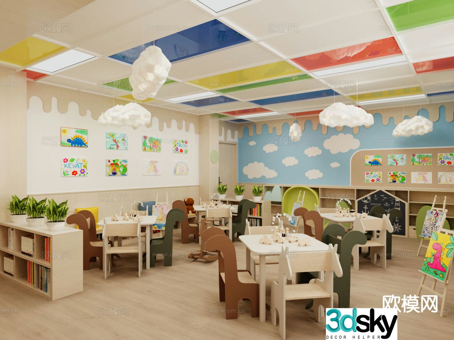 Modern kindergarten 3d model
