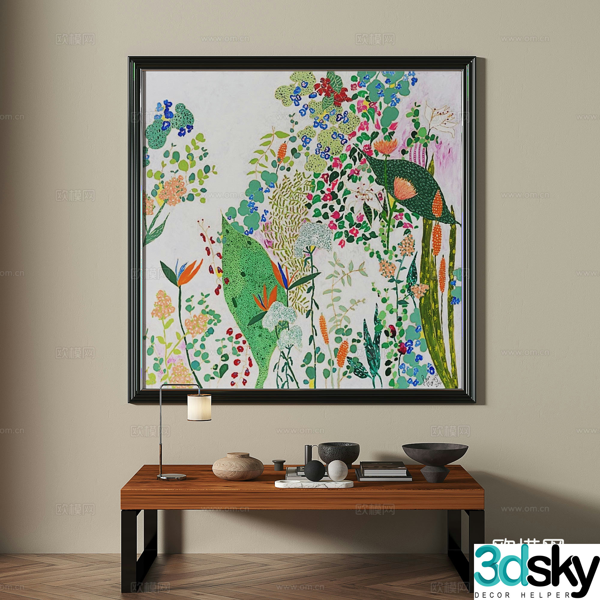 Modern medieval retro decorative painting 3d model