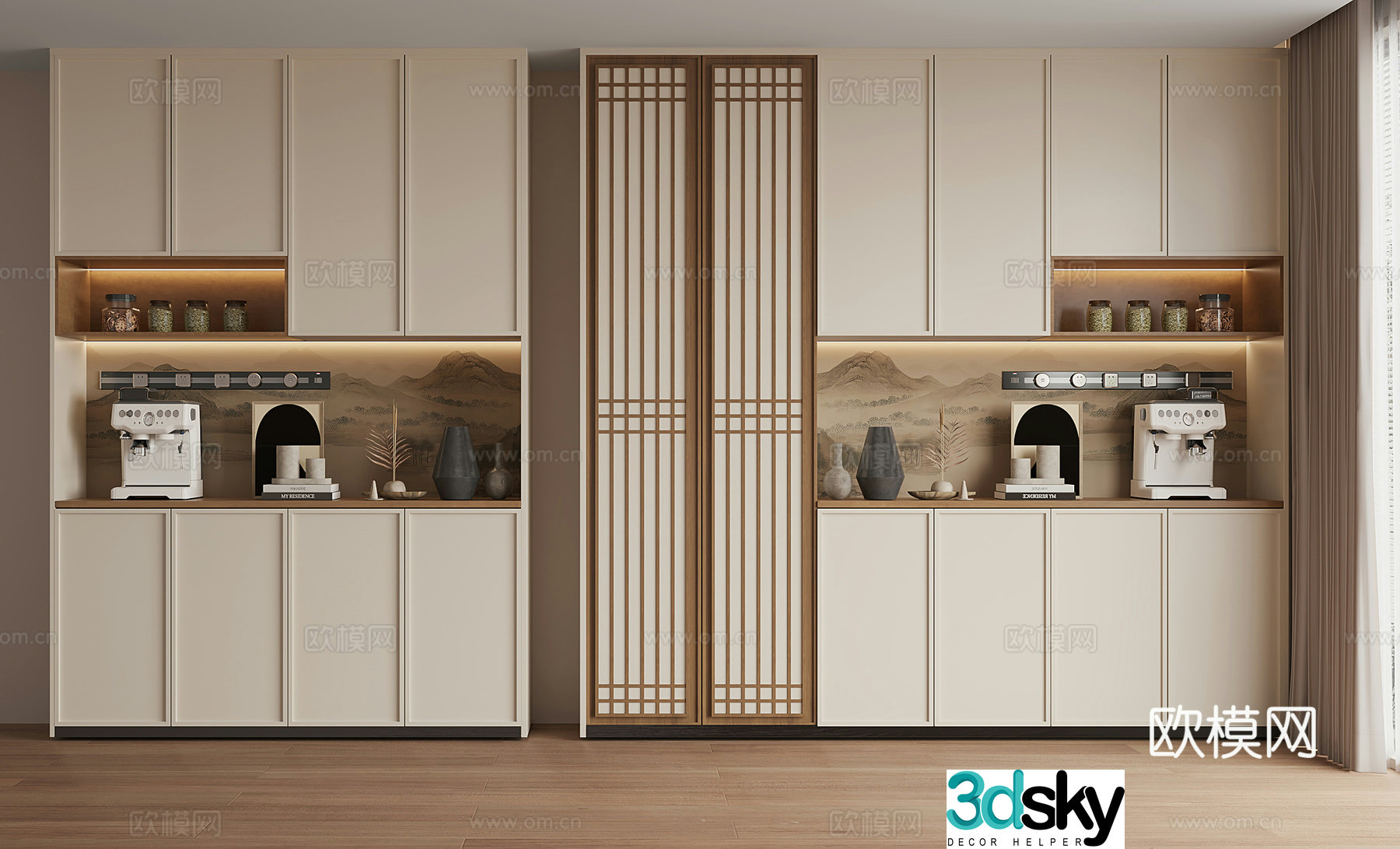 Song style wine cabinet 3D model