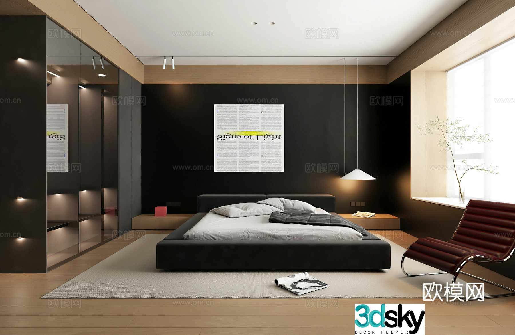 Modern style bedroom 3d model