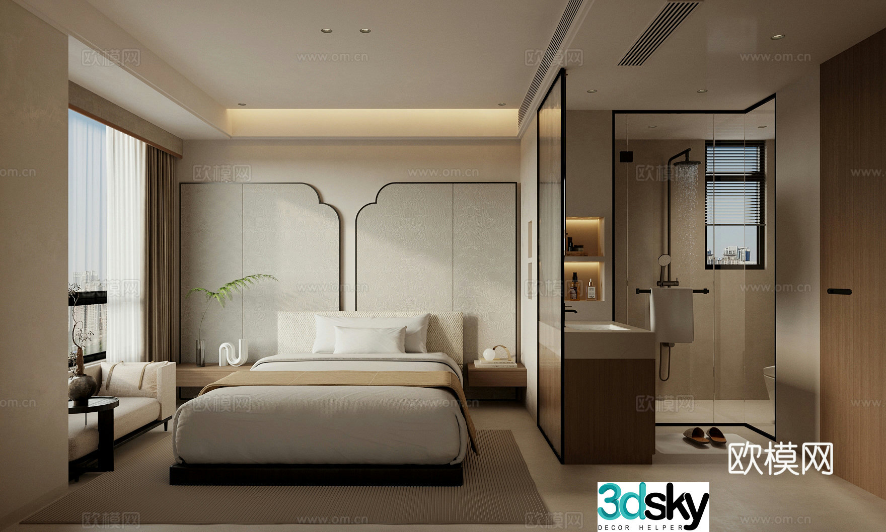 Wabi Sai Hotel Room King Room 3D Model