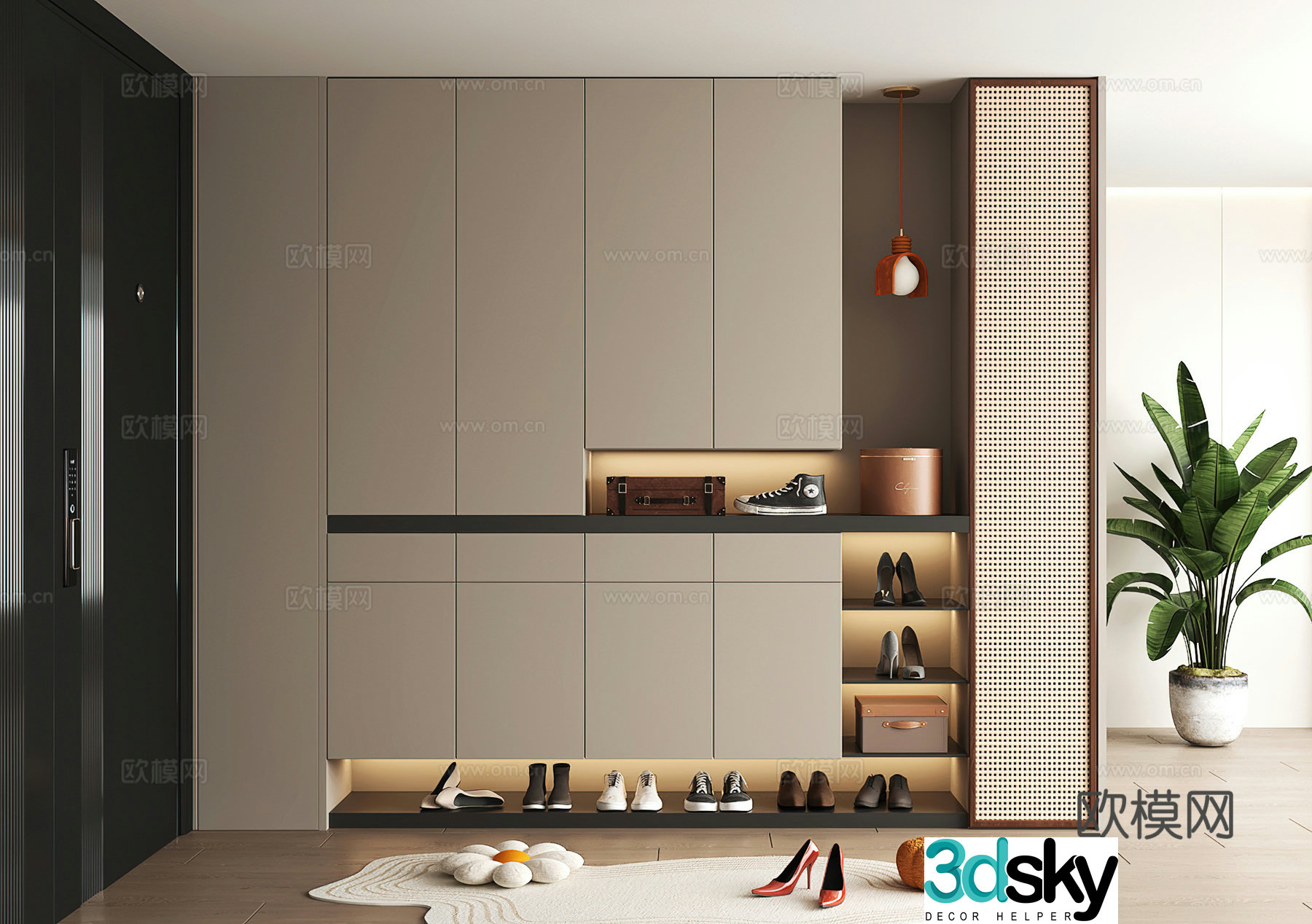 Shoe cabinet design shoe cabinet partition shoe cabinet porch shoe cabinet shoe cabinet rendering 3D model
