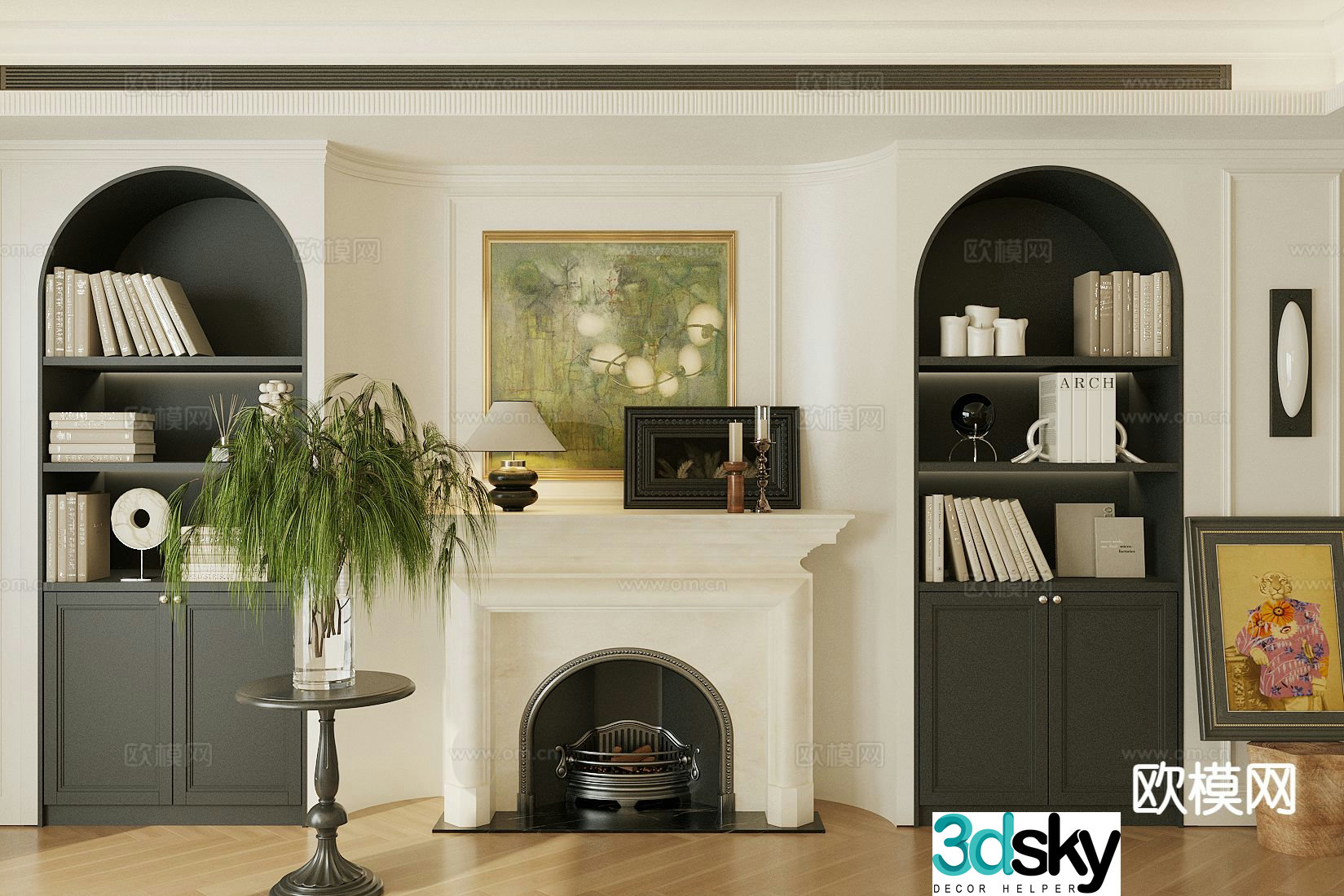 French bookcase 3d model
