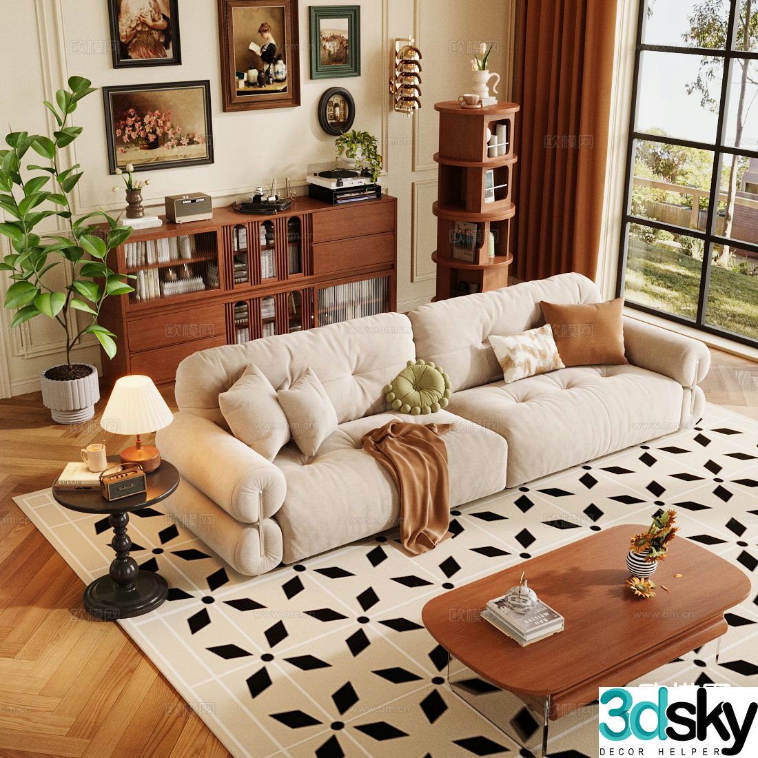 Middle-aged sofa 3D model