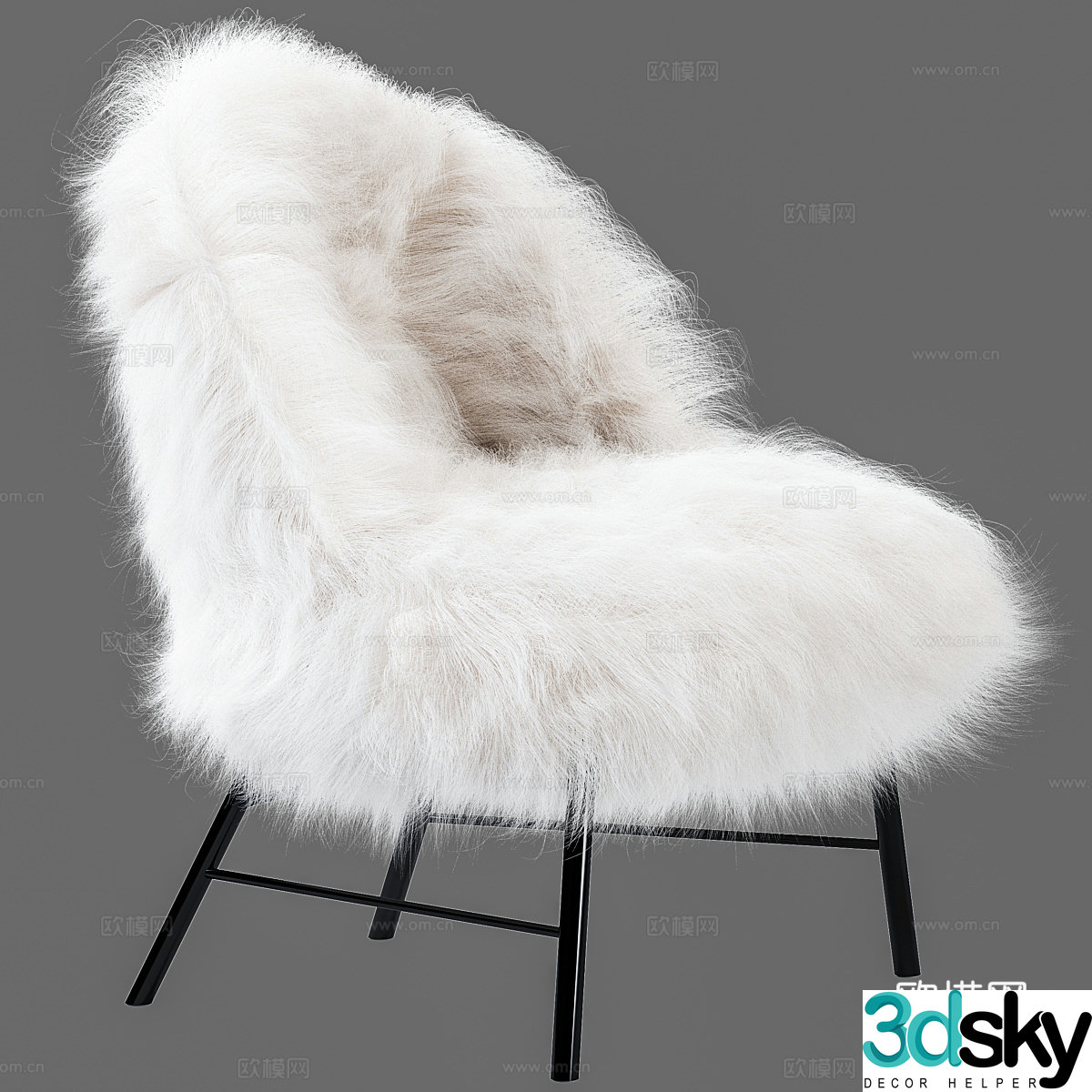 Plush leisure chair wool chair wool chair outdoor leisure chair courtyard leisure chair balcony leisure chair 3d model