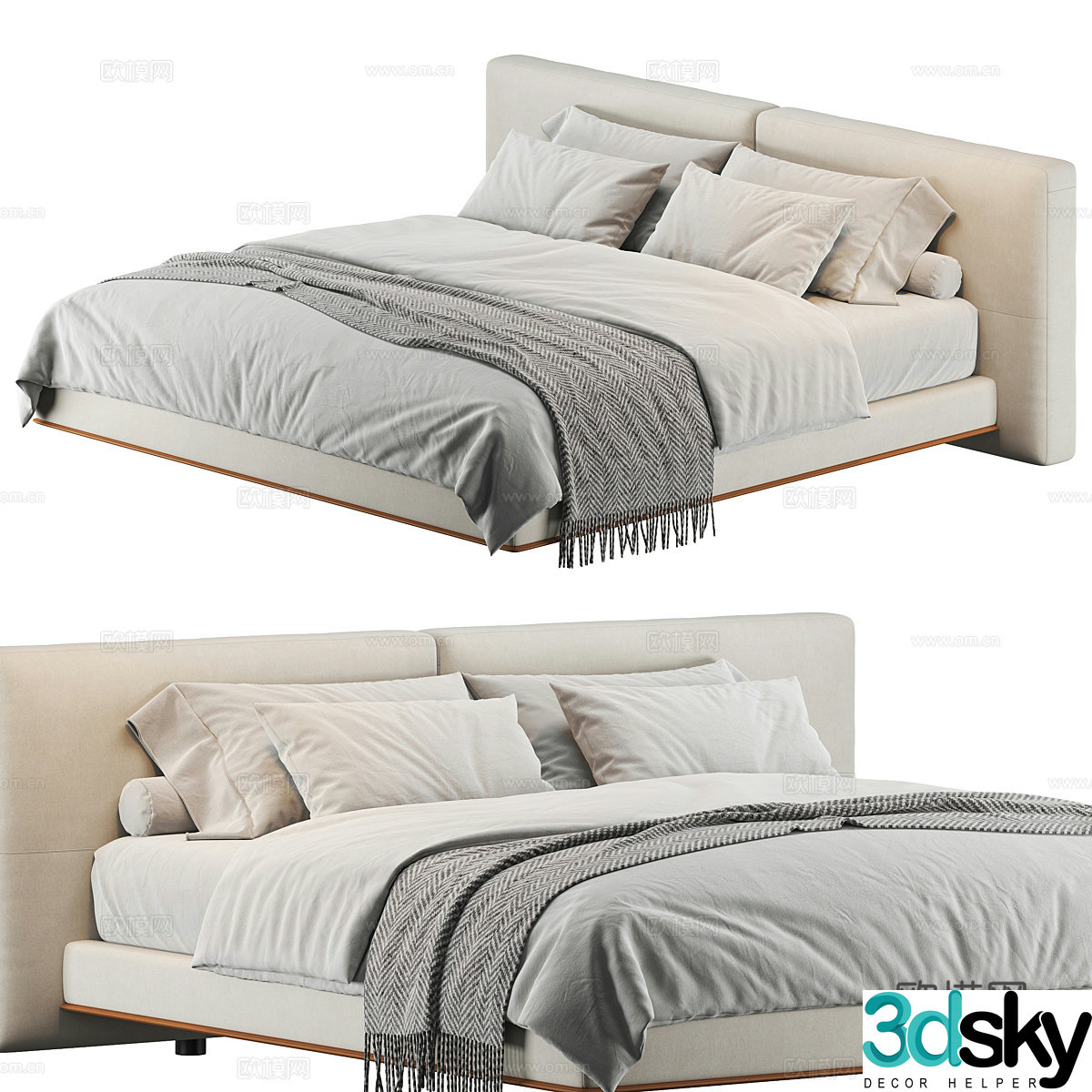 Modern Italian Brera bed 3d model