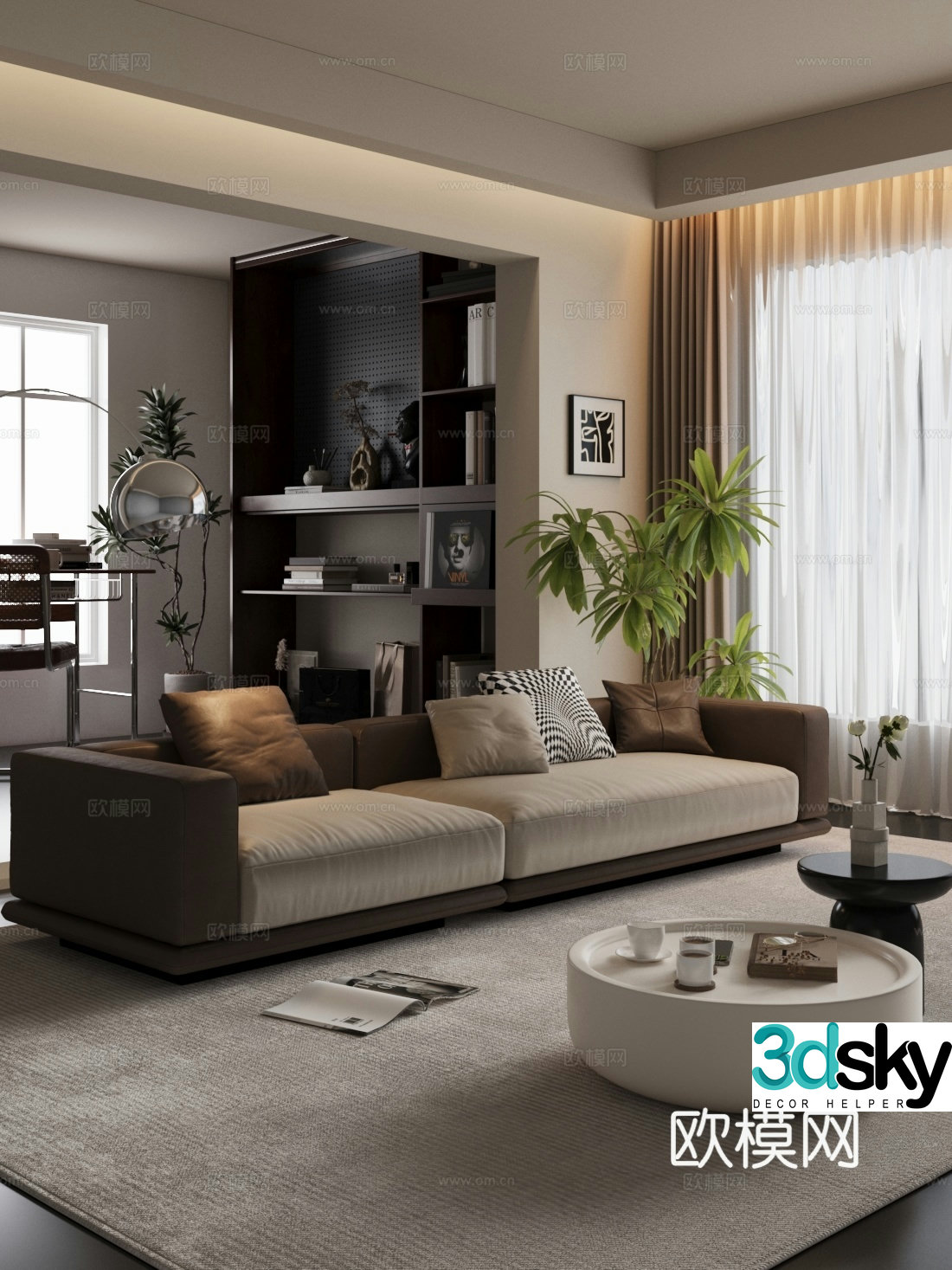 Modern home living room 3d model