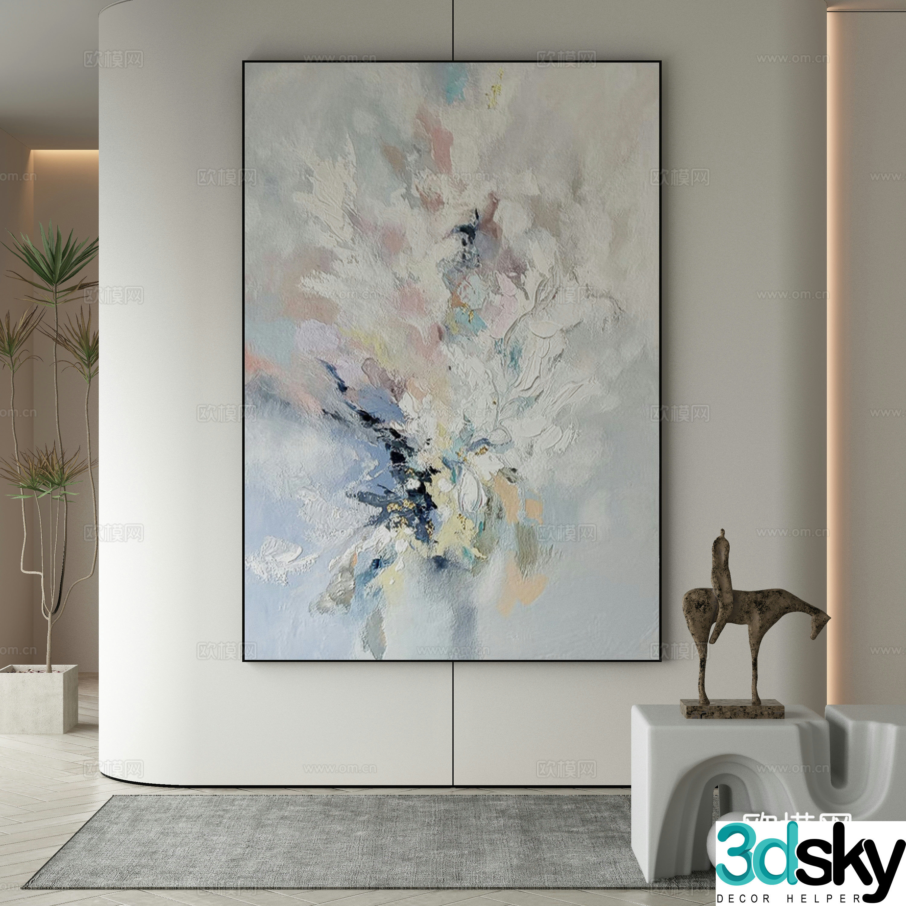 Wasabi hanging painting oil painting 3d model