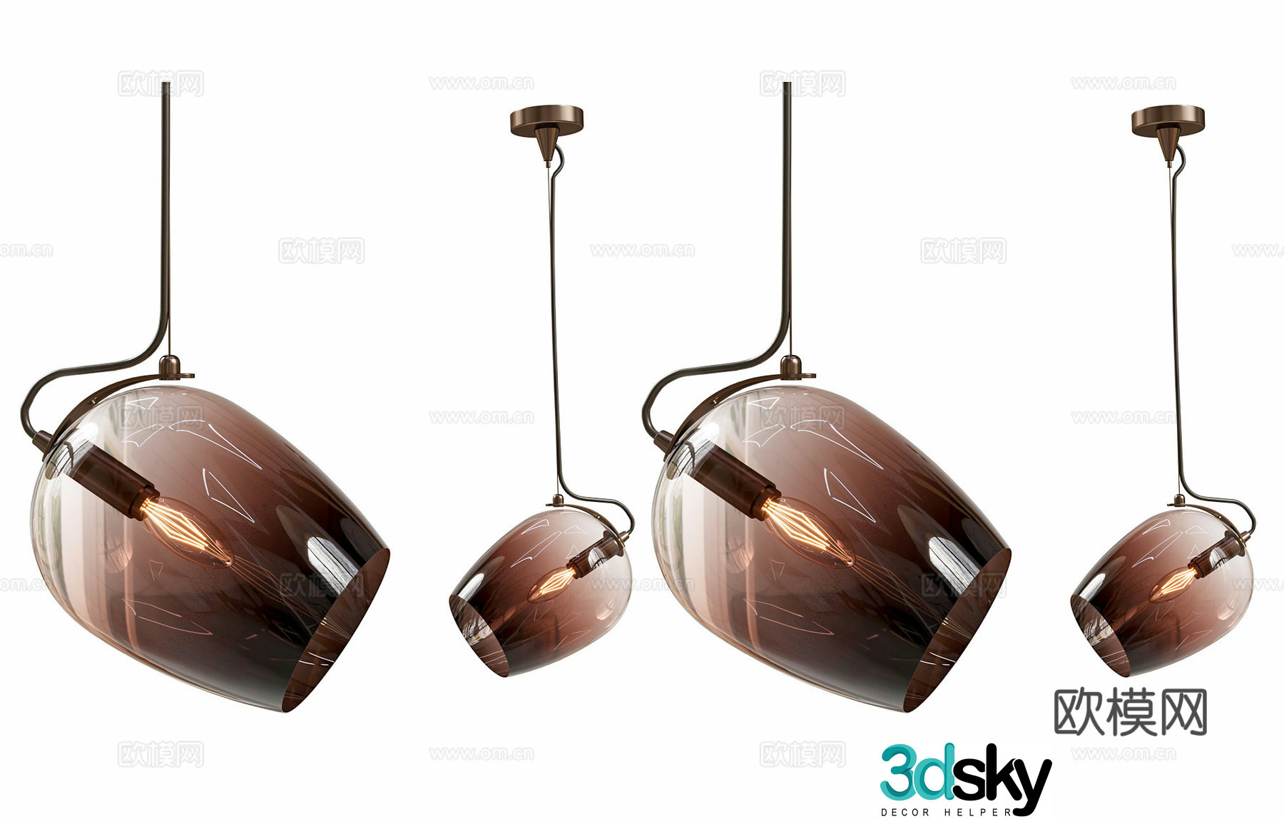 Modern glass chandelier Creative art glass chandelier Art chandelier Light luxury small glass chandelier 3D model