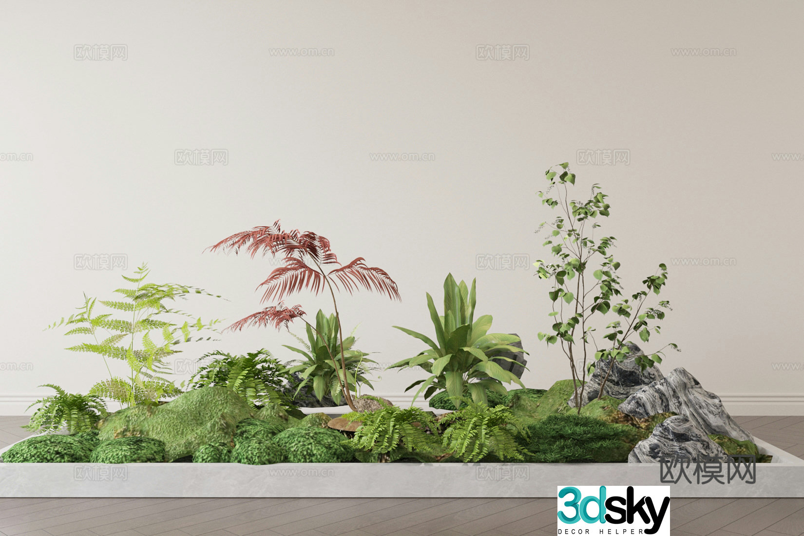 Modern landscape sketch Green plant landscape landscaping 3D model