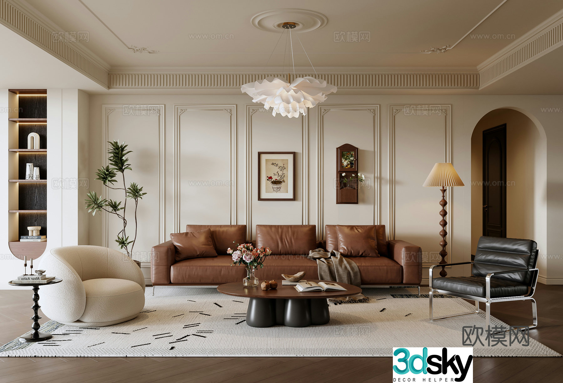French living room 3d model