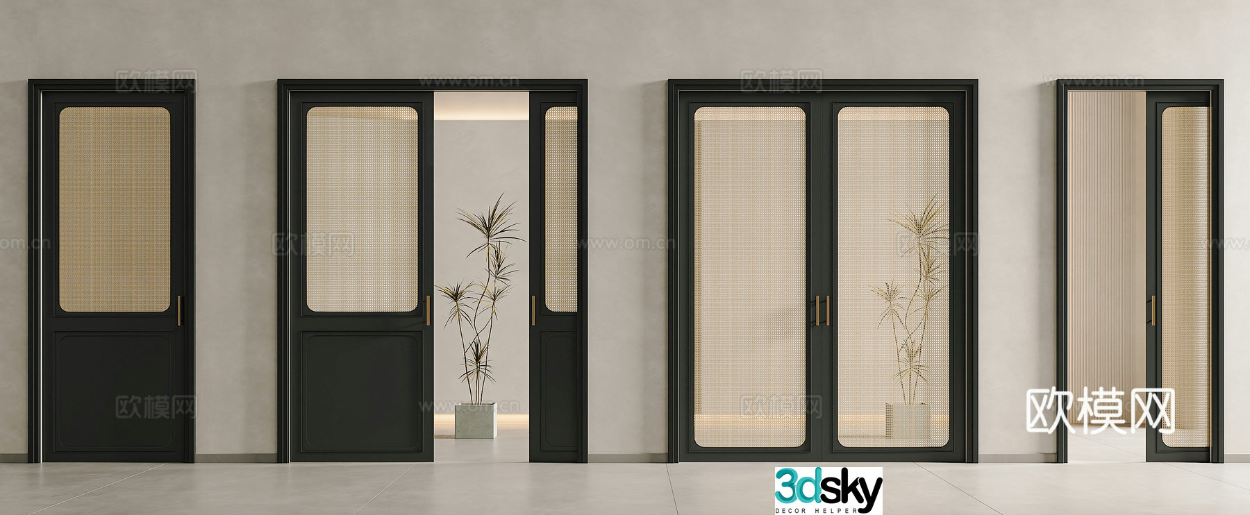 French medieval sliding door rattan sliding door rattan sliding door medieval sliding door rattan sliding door medieval rattan pocket door French 3D model
