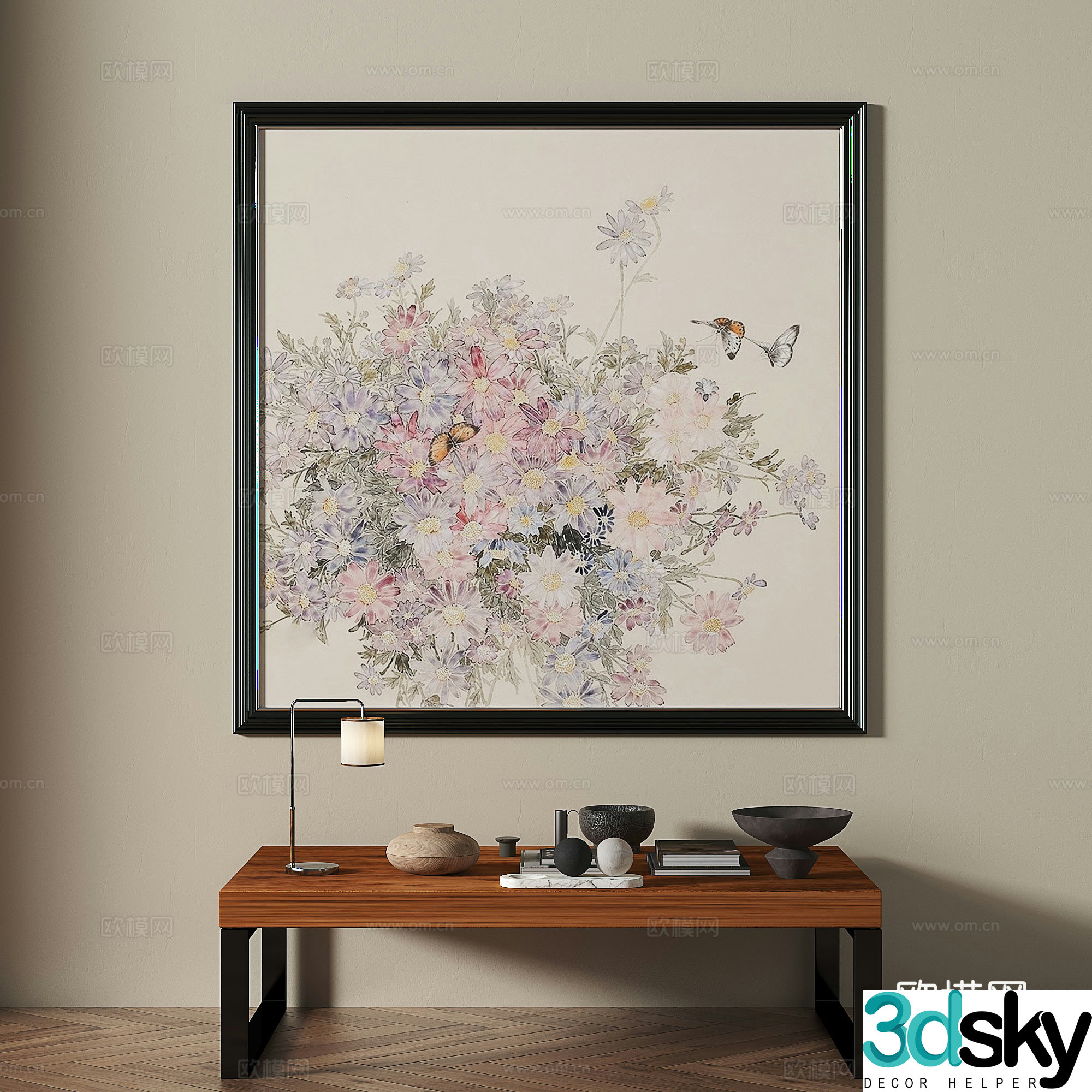 Modern medieval retro decorative painting 3d model
