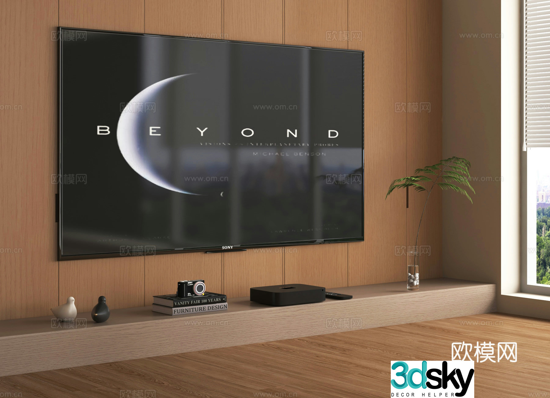 LCD TV TV background wall 3d model