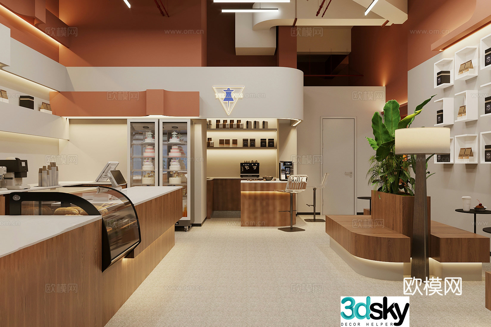 Internet celebrity milk tea shop Internet celebrity restaurant coffee shop wall card milk tea shop table and chair coffee table and chair 3D model