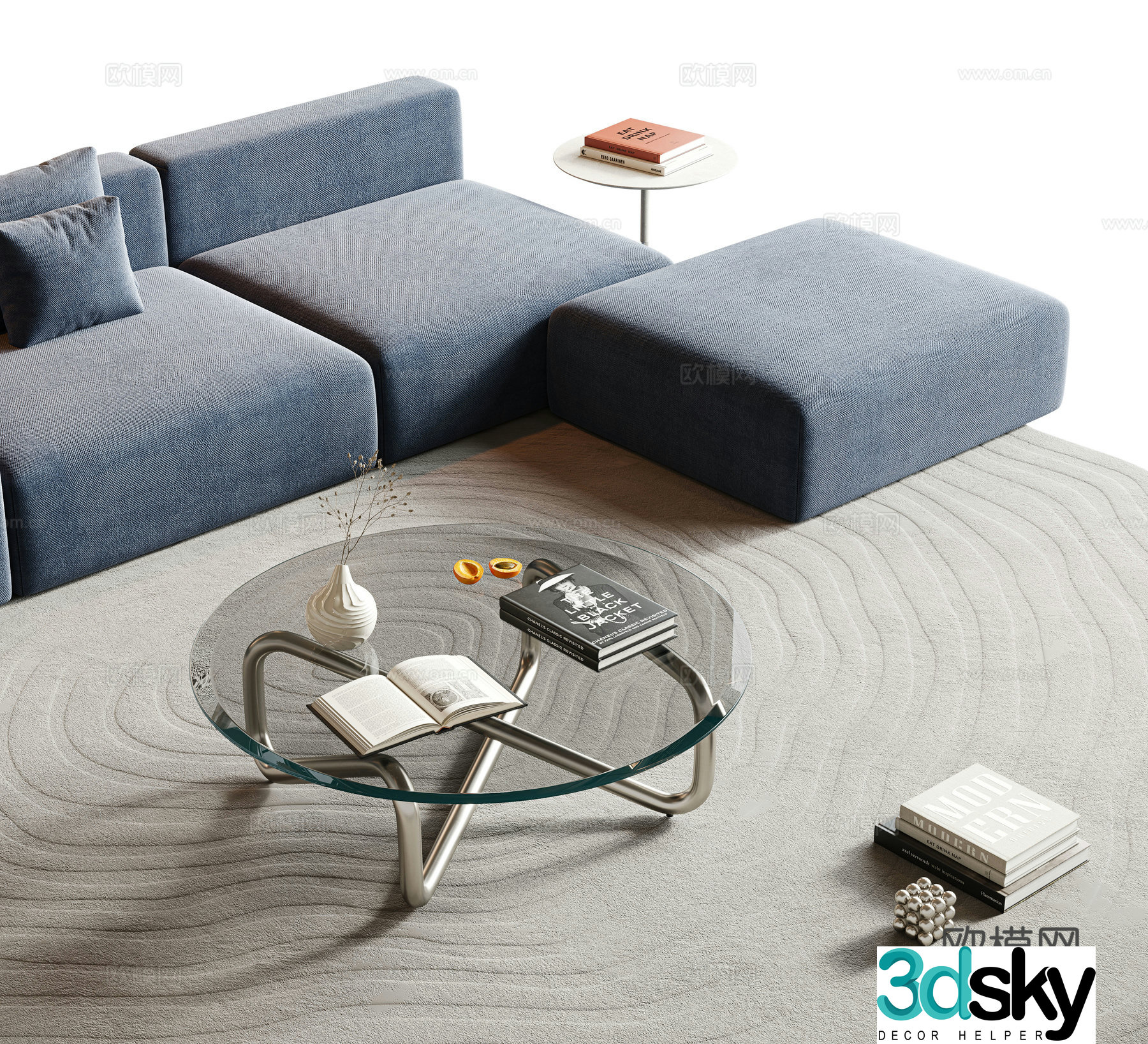 Modern minimalist tea table special-shaped tea table glass tea table round tea table metal tea table book 3d model