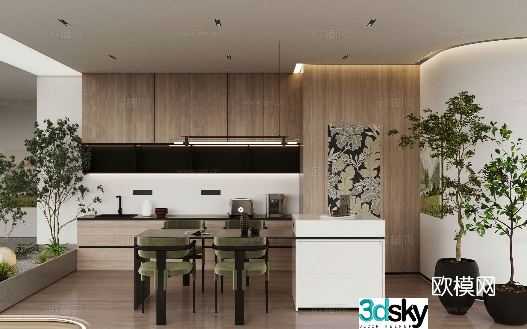 Modern office tea room 3d model