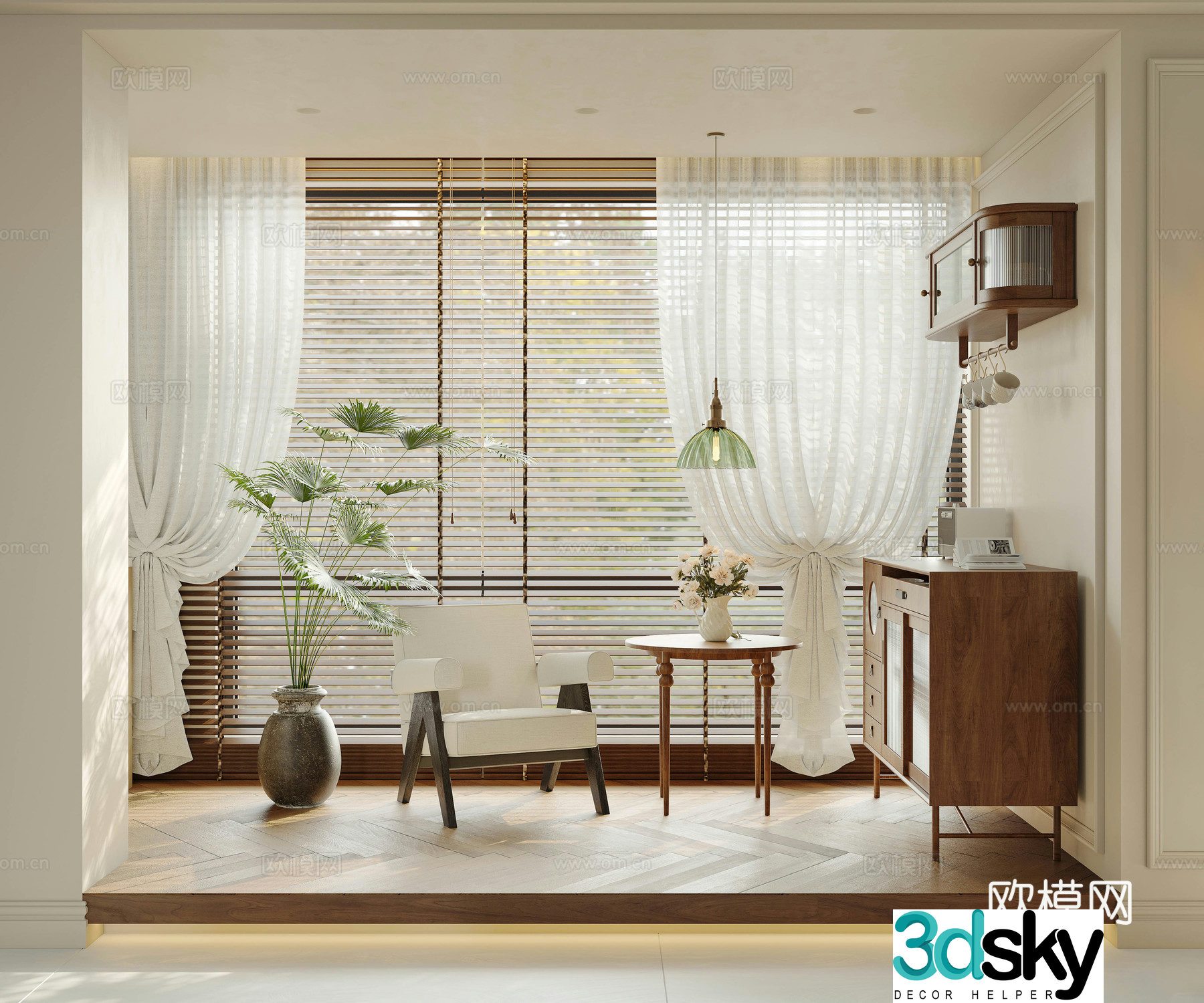 Medium style decoration cabinet Medium style leisure chair Solid wood single chair Ward cabinet Storage cabinet Balcony cabinet 3D model