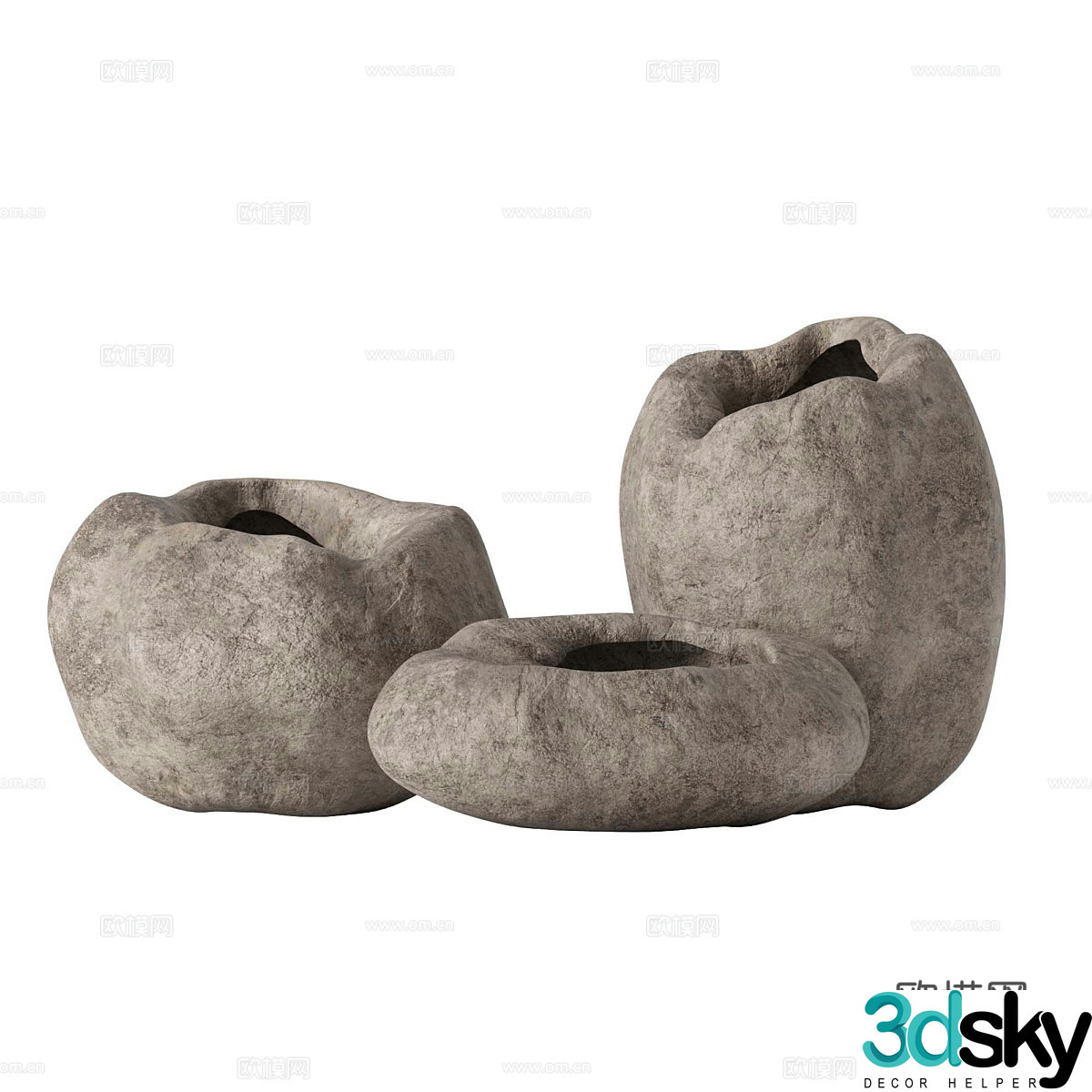 New Chinese style Wasabi pot 3D model