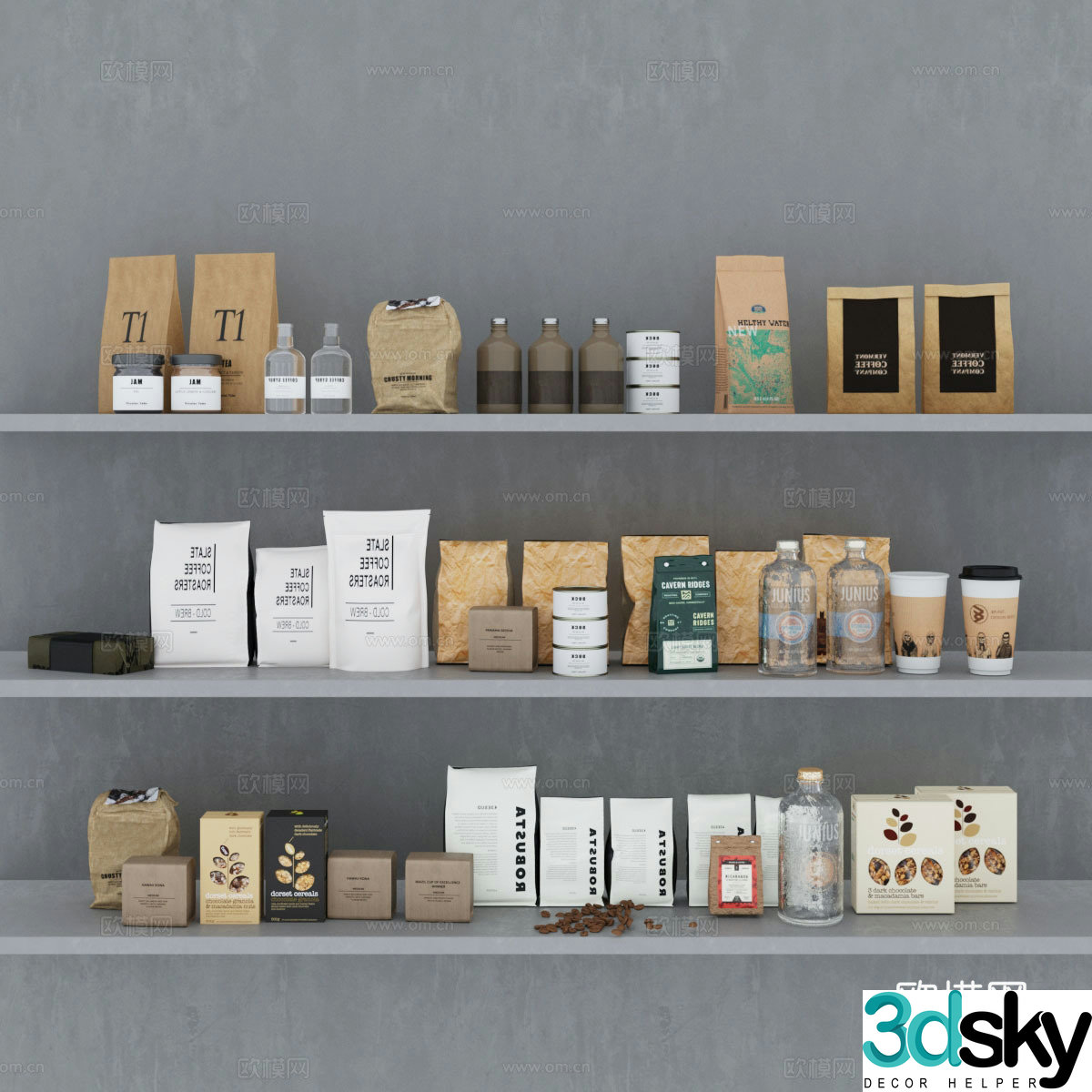 Wine and food coffee bag coffee food drink beverage food bag 3d model