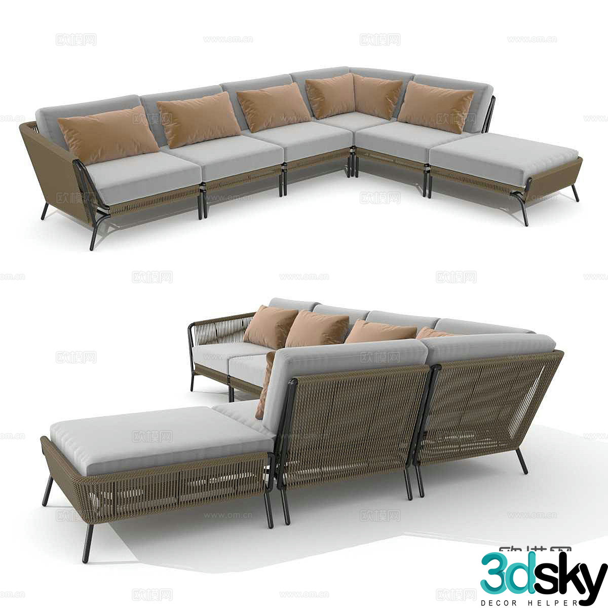 Holly Hunt Salamander Combination Sofa 3D Model