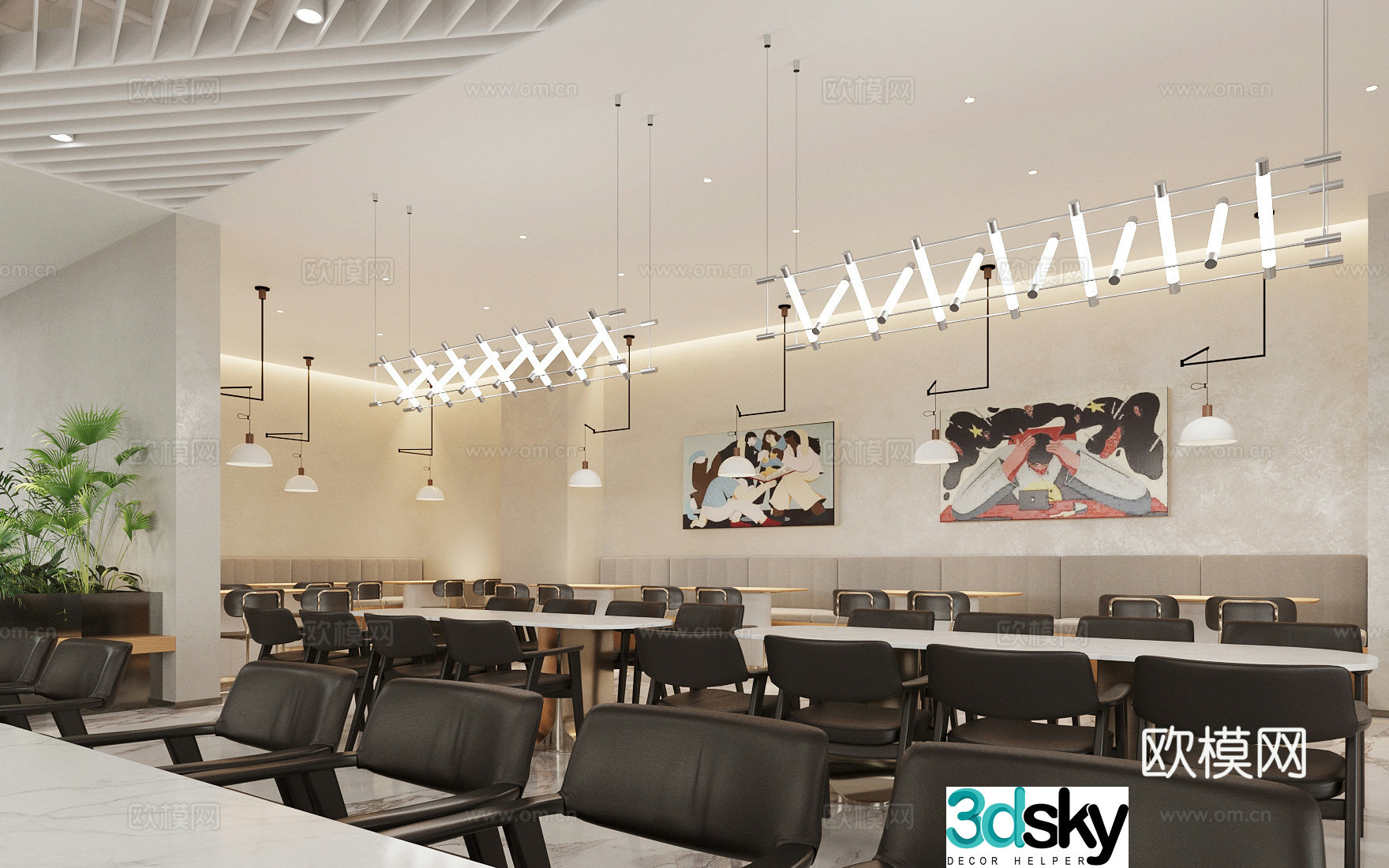 Modern company canteen canteen 3D model