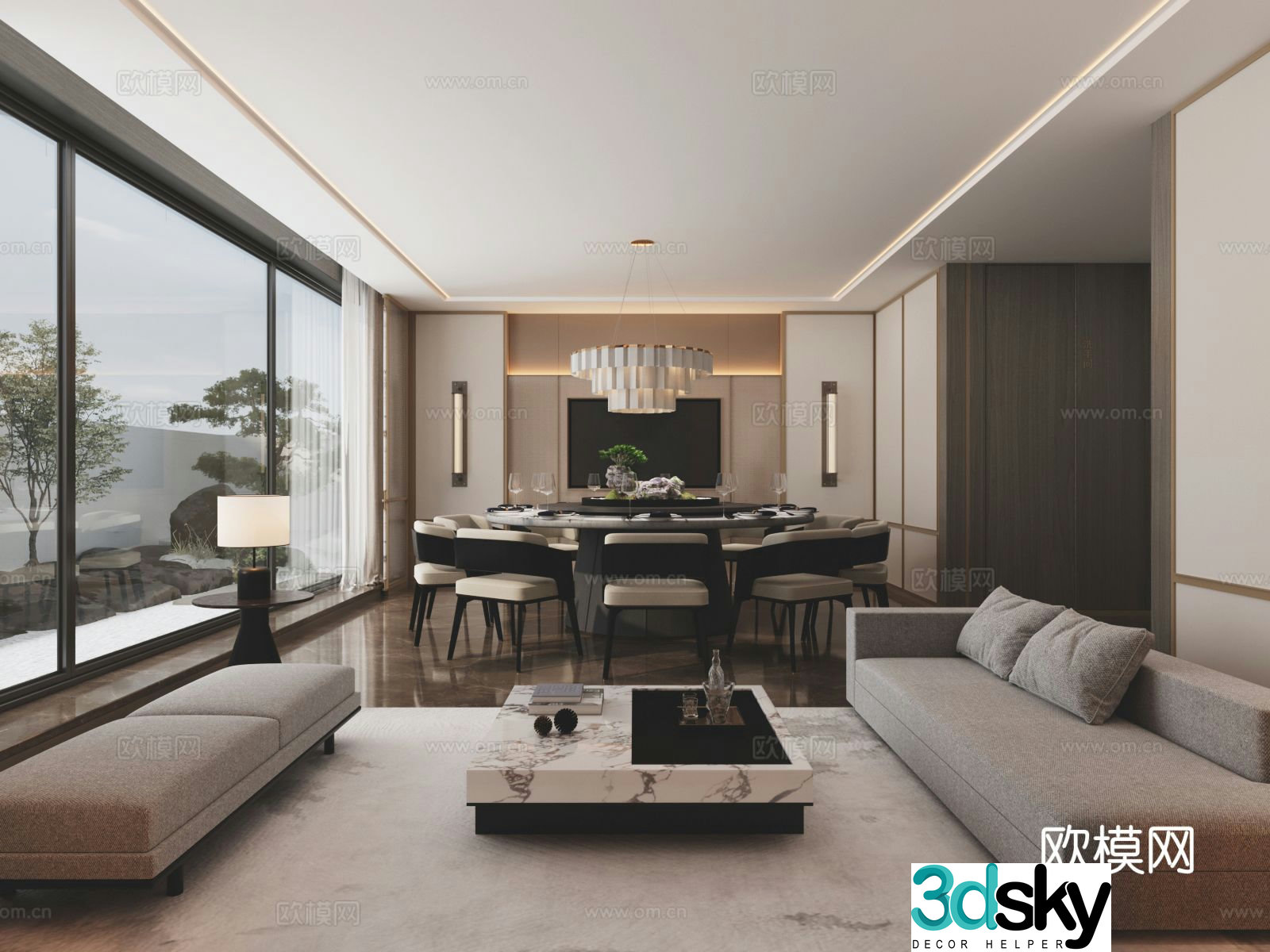 New Chinese style Chinese restaurant private room private room 3D model