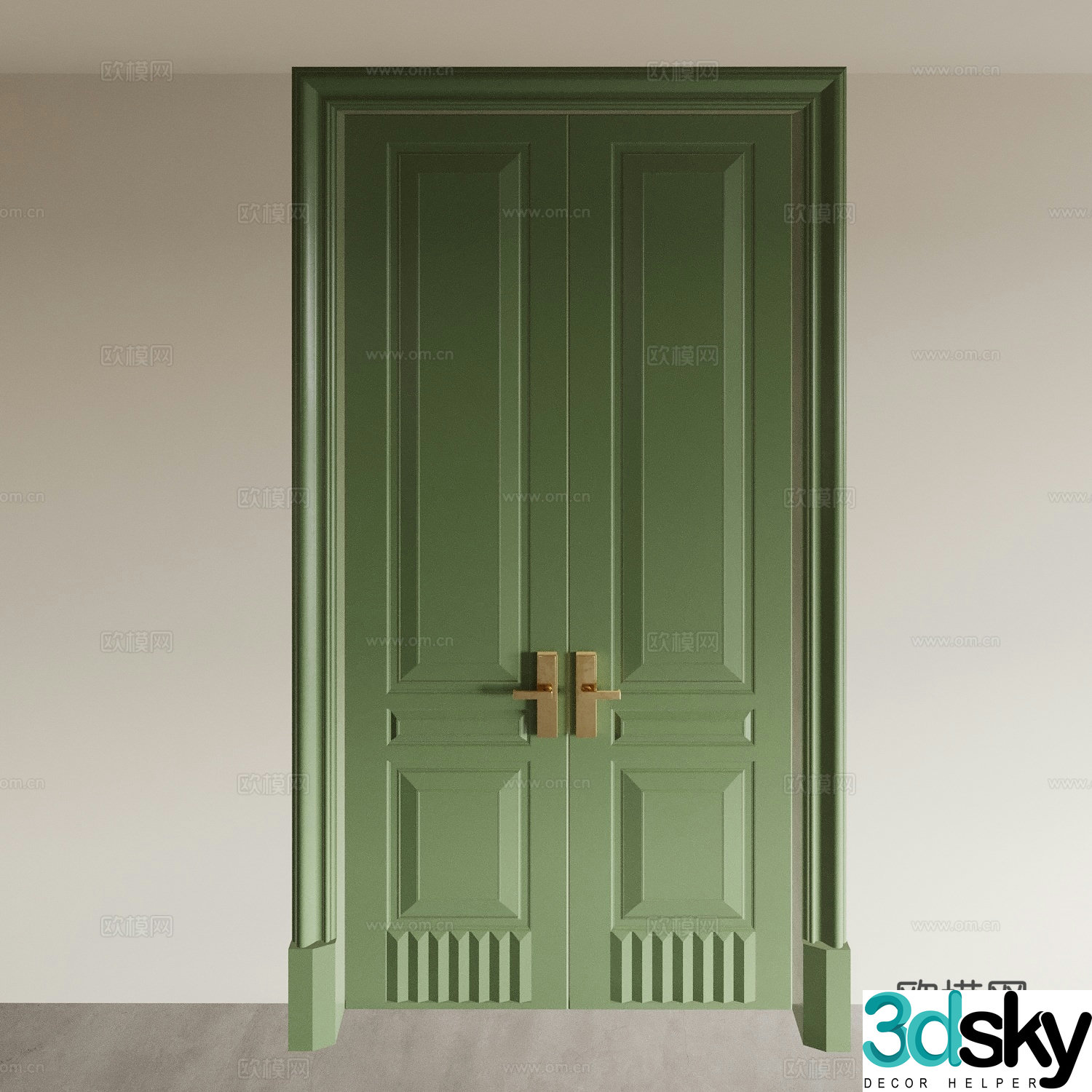 Bedroom door Interior door Double door Swing door Door 3D model